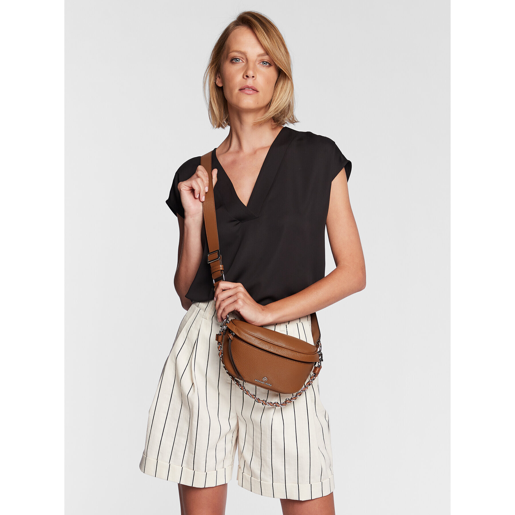 MICHAEL Michael Kors Дамска чанта Slater 30S2S04M1L Кафяв - Pepit.bg
