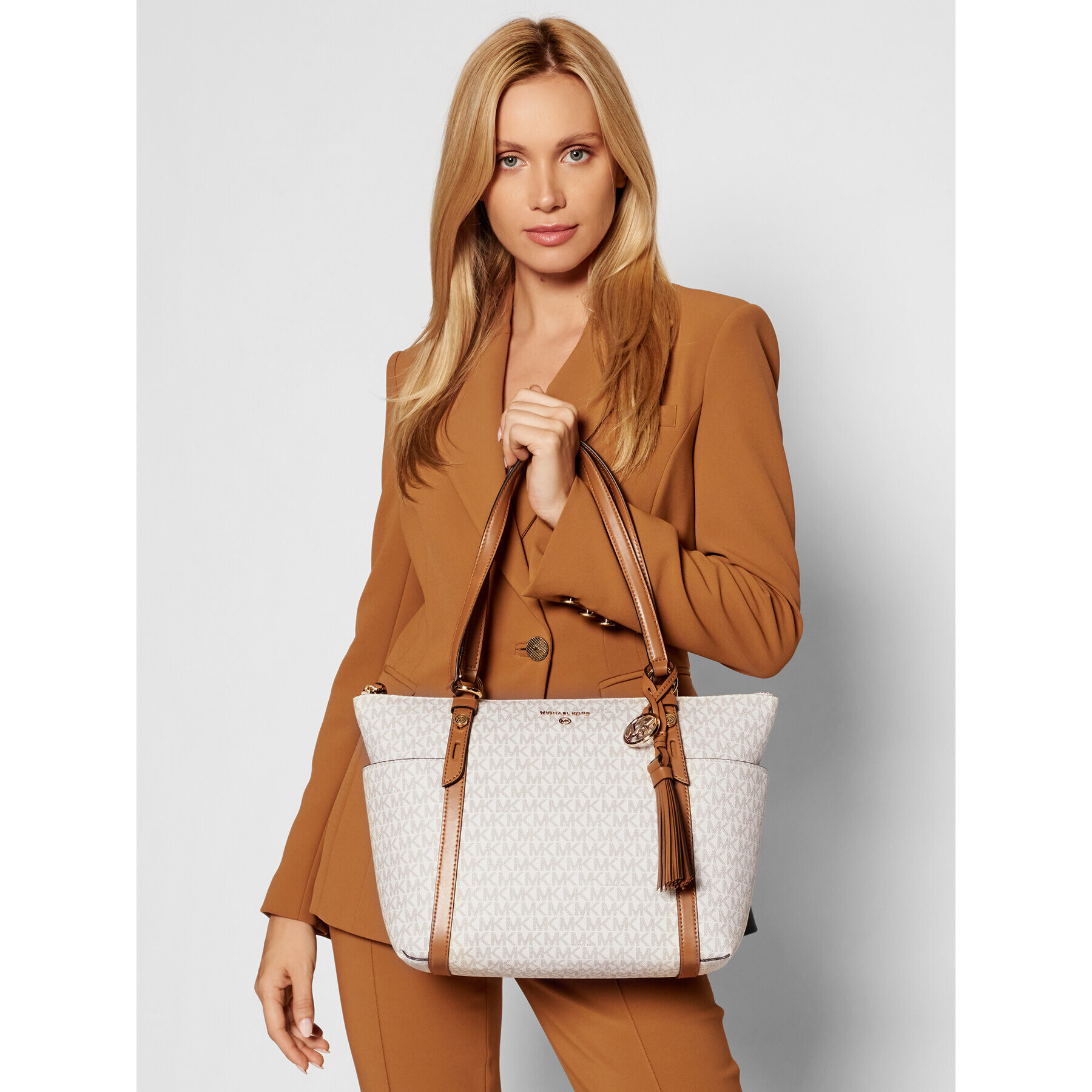 MICHAEL Michael Kors Дамска чанта Sullivan 30T0GNXT2B Бял - Pepit.bg