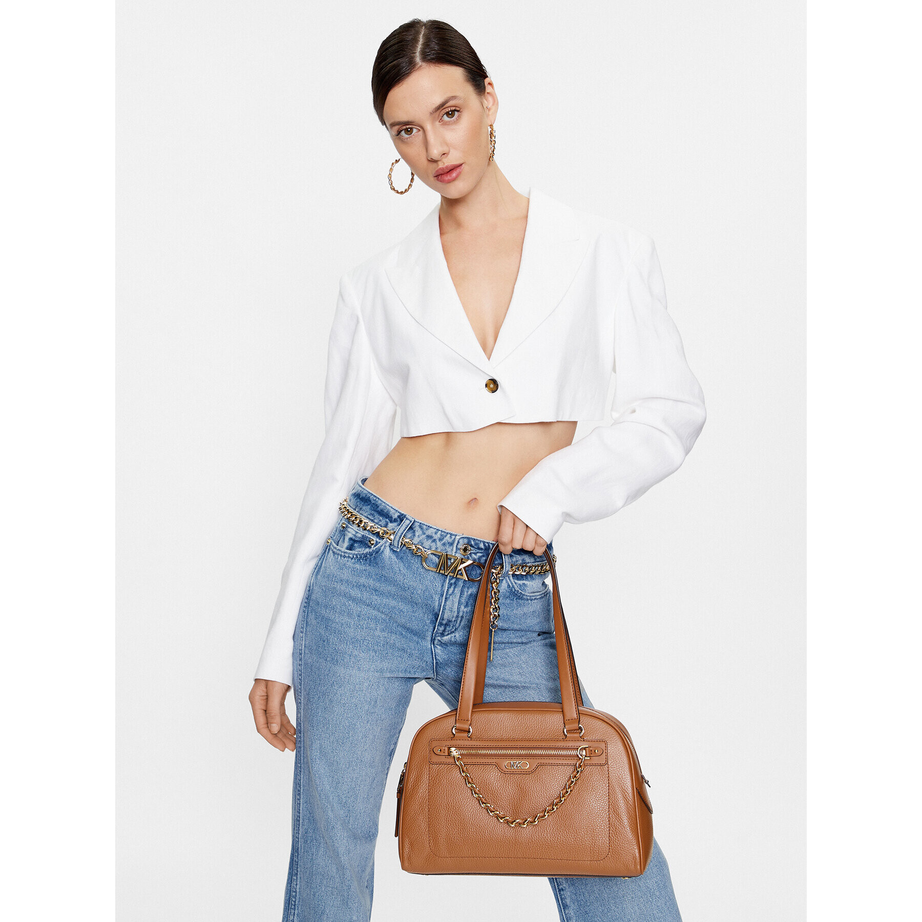 MICHAEL Michael Kors Дамска чанта Williamsburg 30F3G6WE2L Кафяв - Pepit.bg