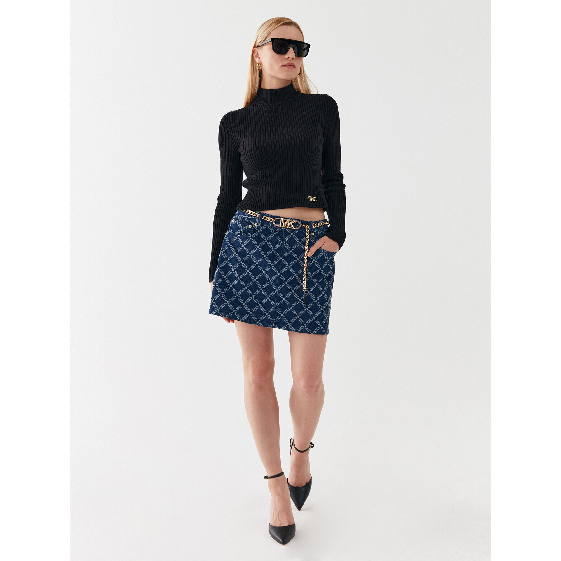 MICHAEL Michael Kors Дънкова пола MF3709D9NJ Тъмносин Regular Fit - Pepit.bg