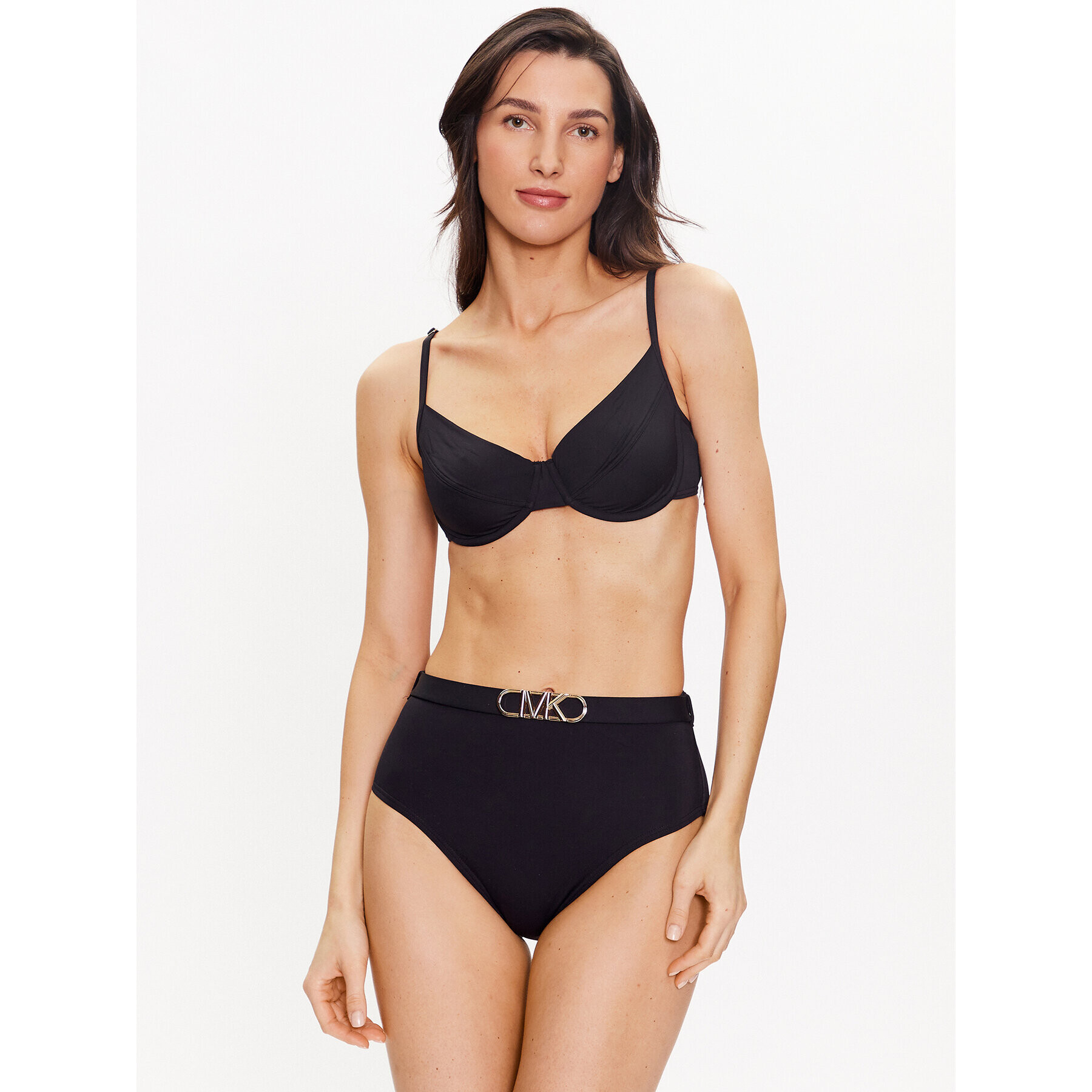 MICHAEL Michael Kors Долнище на бански Solid High Waist MM1N025 Черен - Pepit.bg