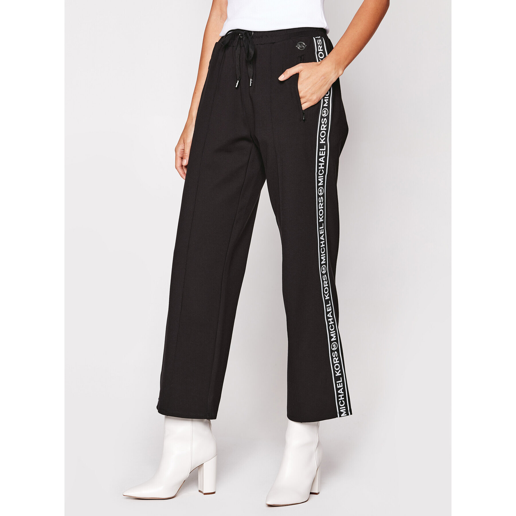 MICHAEL Michael Kors Долнище анцуг MF03HFHFLL Черен Relaxed Fit - Pepit.bg