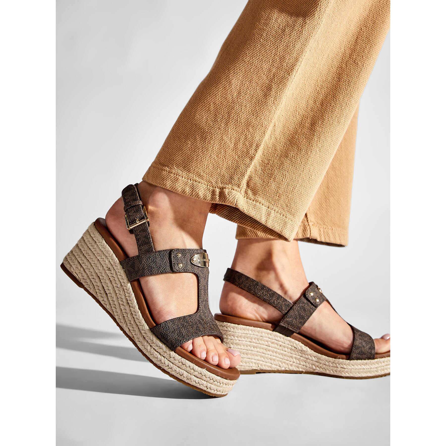 MICHAEL Michael Kors Еспадрили Mk Plate Wedge 40T2MKMS1B Кафяв - Pepit.bg