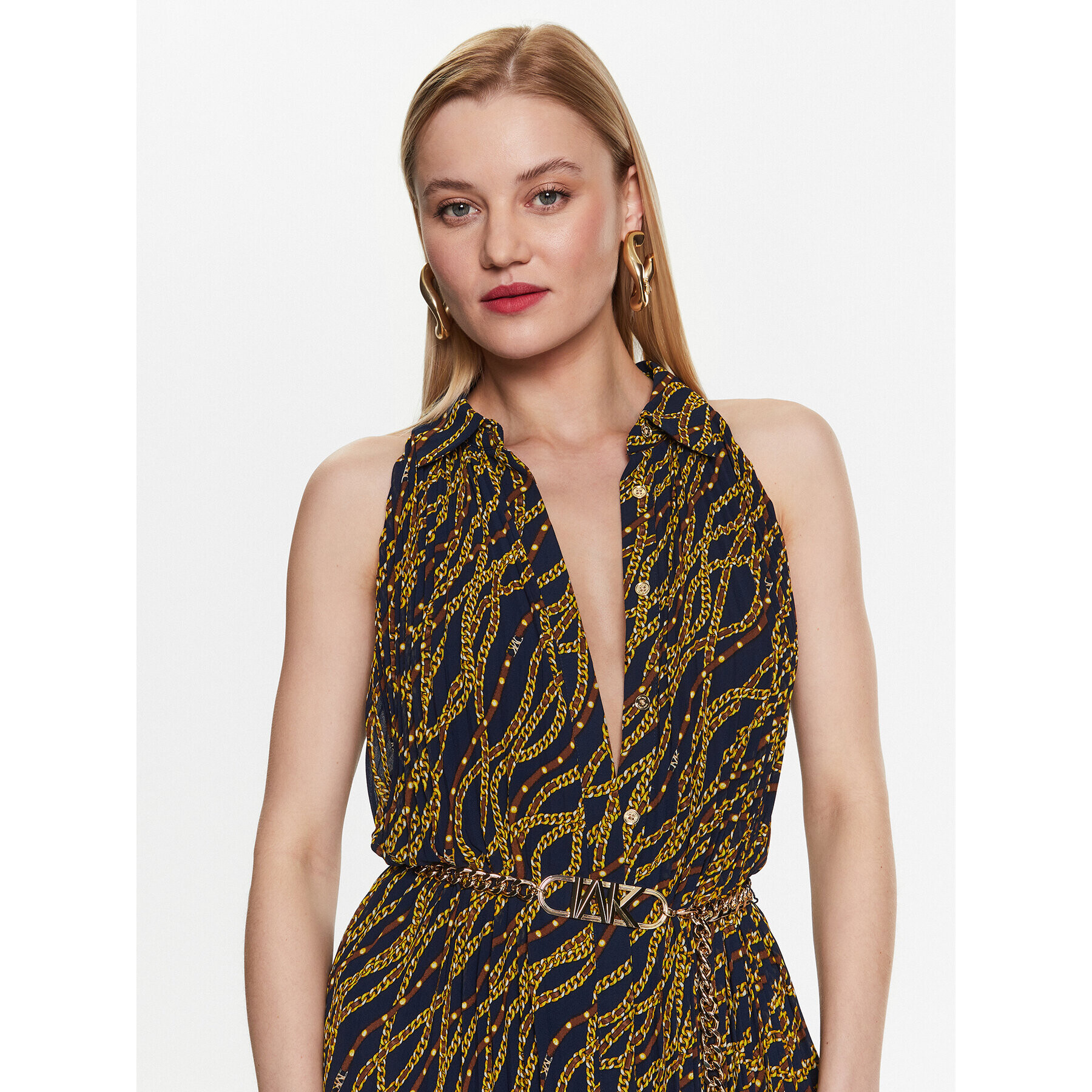 MICHAEL Michael Kors Ежедневна рокля MS381OT8EV Тъмносин Regular Fit - Pepit.bg