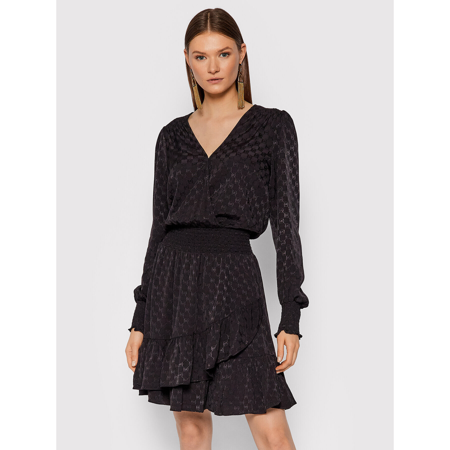 MICHAEL Michael Kors Ежедневна рокля Julia MF18XEY378 Черен Regular Fit - Pepit.bg