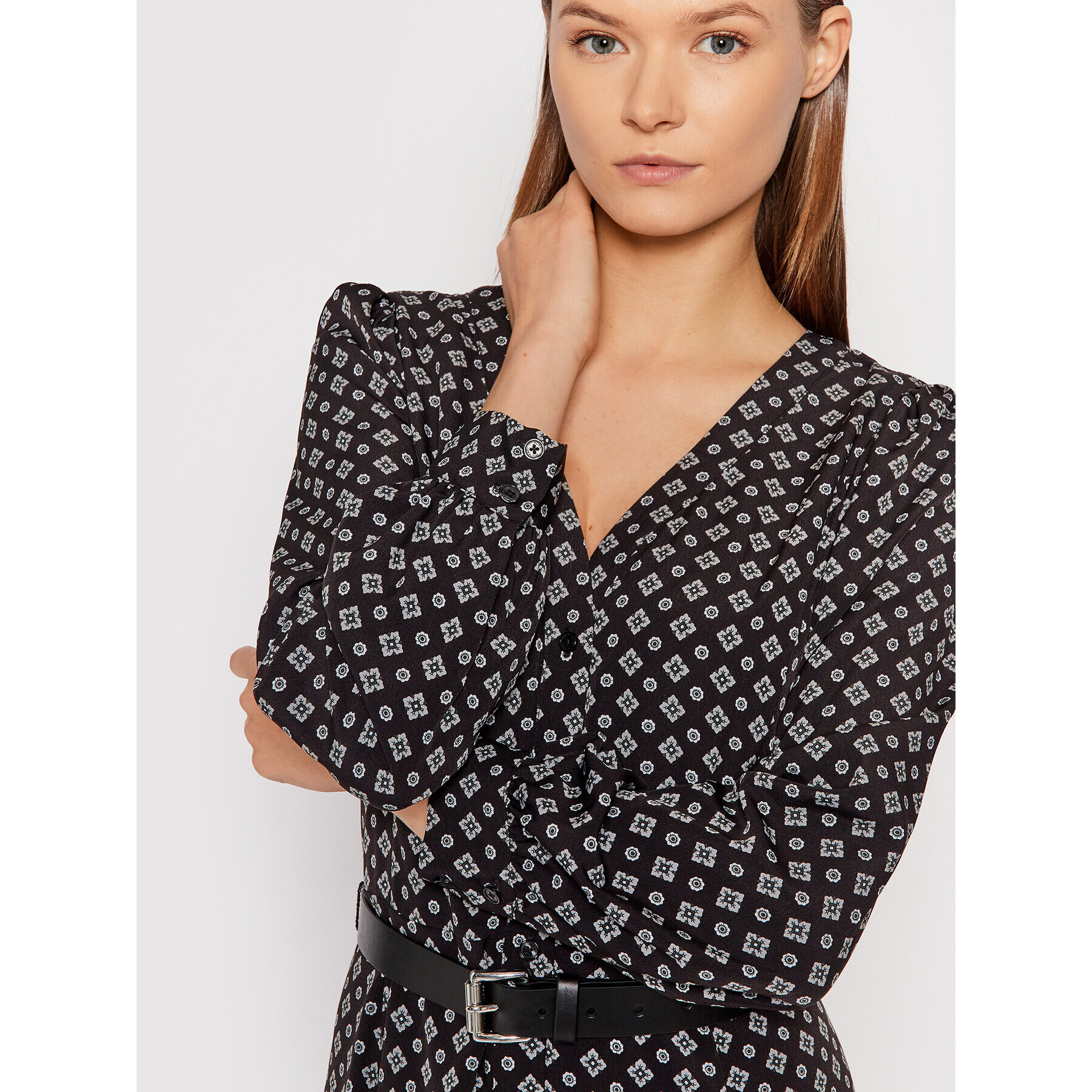 MICHAEL Michael Kors Ежедневна рокля Kate MF18Y464PG Черен Regular Fit - Pepit.bg