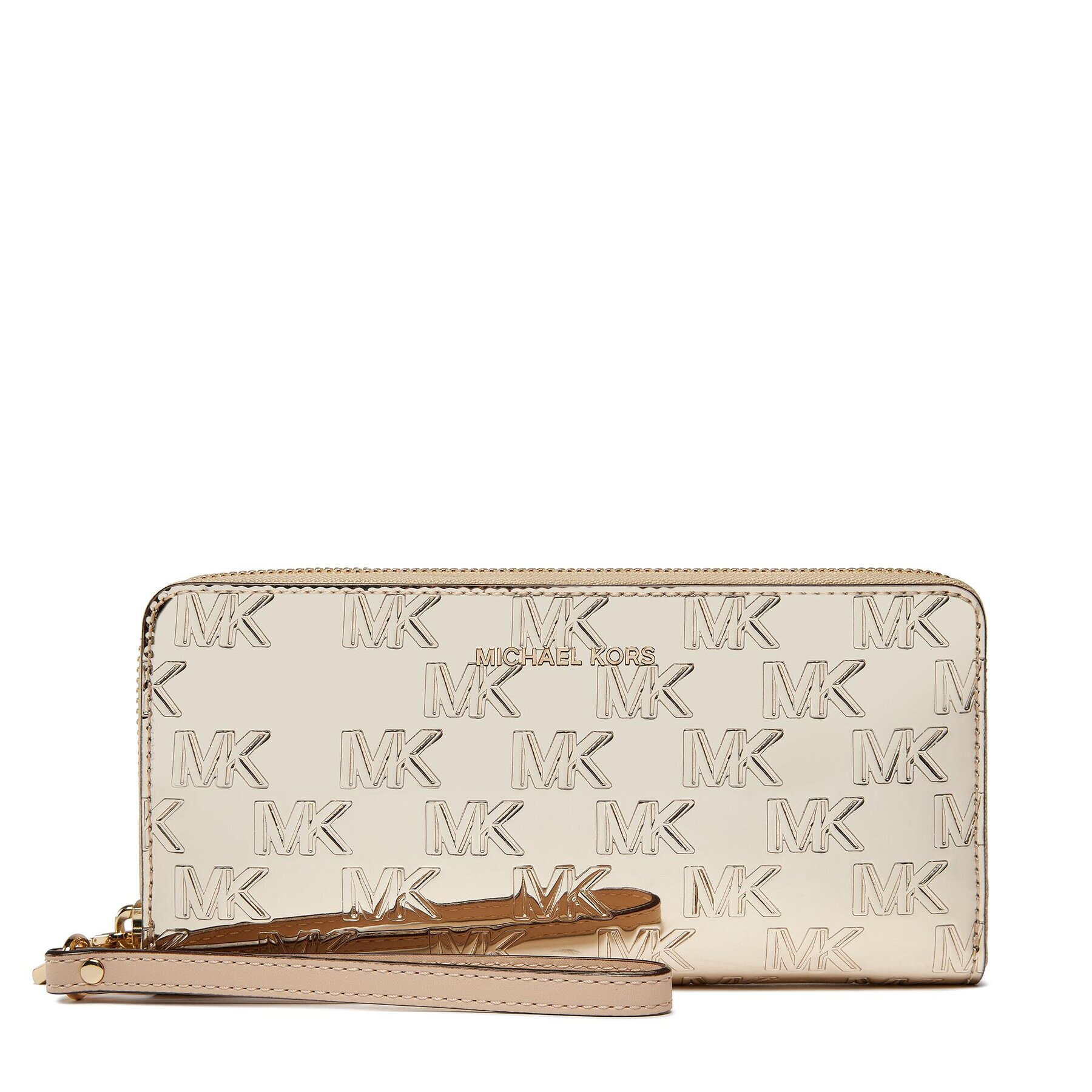 MICHAEL Michael Kors Голям дамски портфейл Large Logo Embossed 34H3GJ6T9U Златист - Pepit.bg