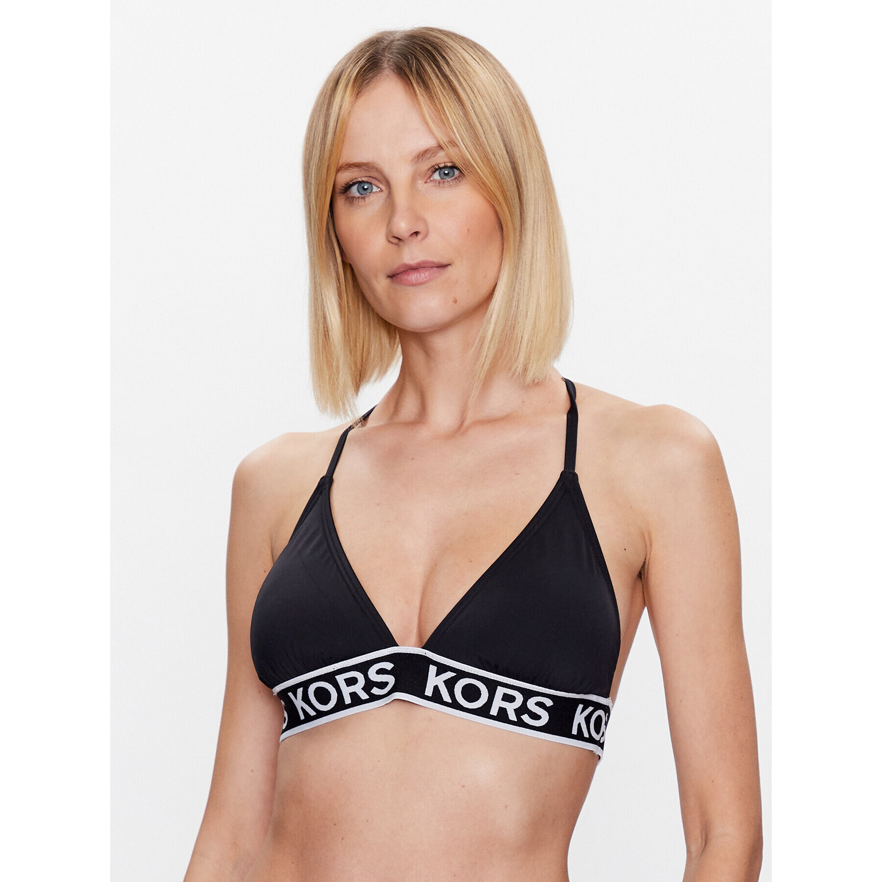 MICHAEL Michael Kors Горнище на бански Logo Elastics MM2M710 Черен - Pepit.bg