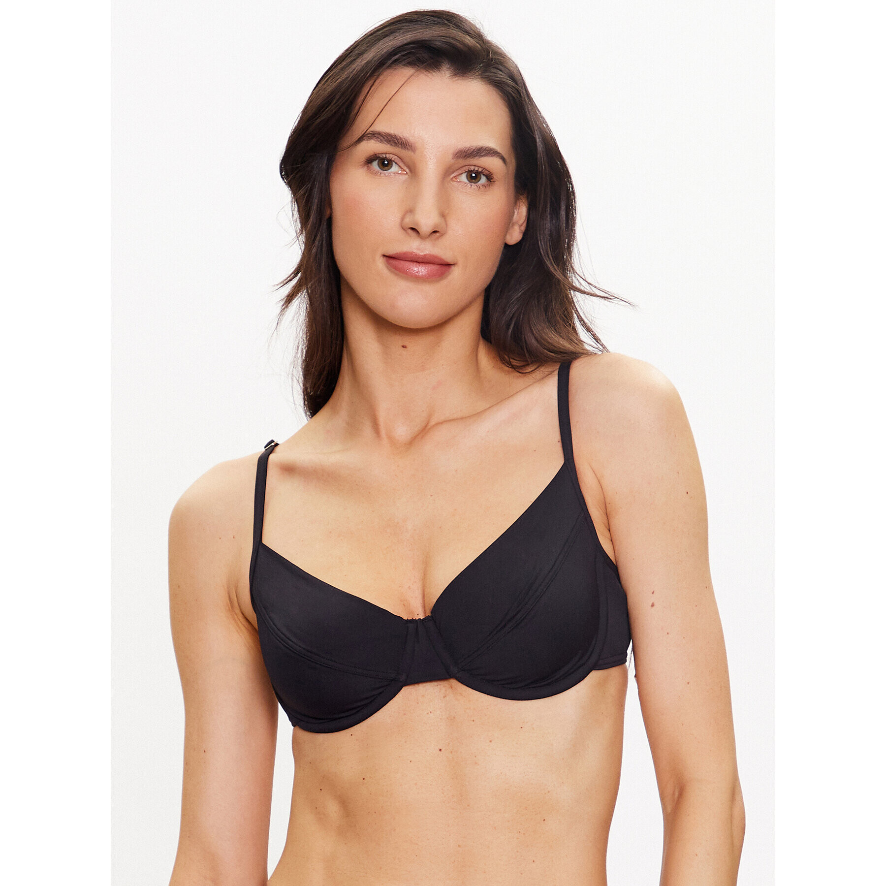 MICHAEL Michael Kors Горнище на бански Solids Underwire MM1N618 Черен - Pepit.bg