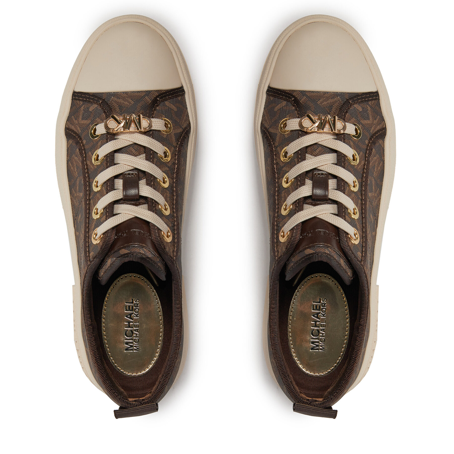 MICHAEL Michael Kors Кецове Evy Lace Up 43H3EYFS1B Кафяв - Pepit.bg