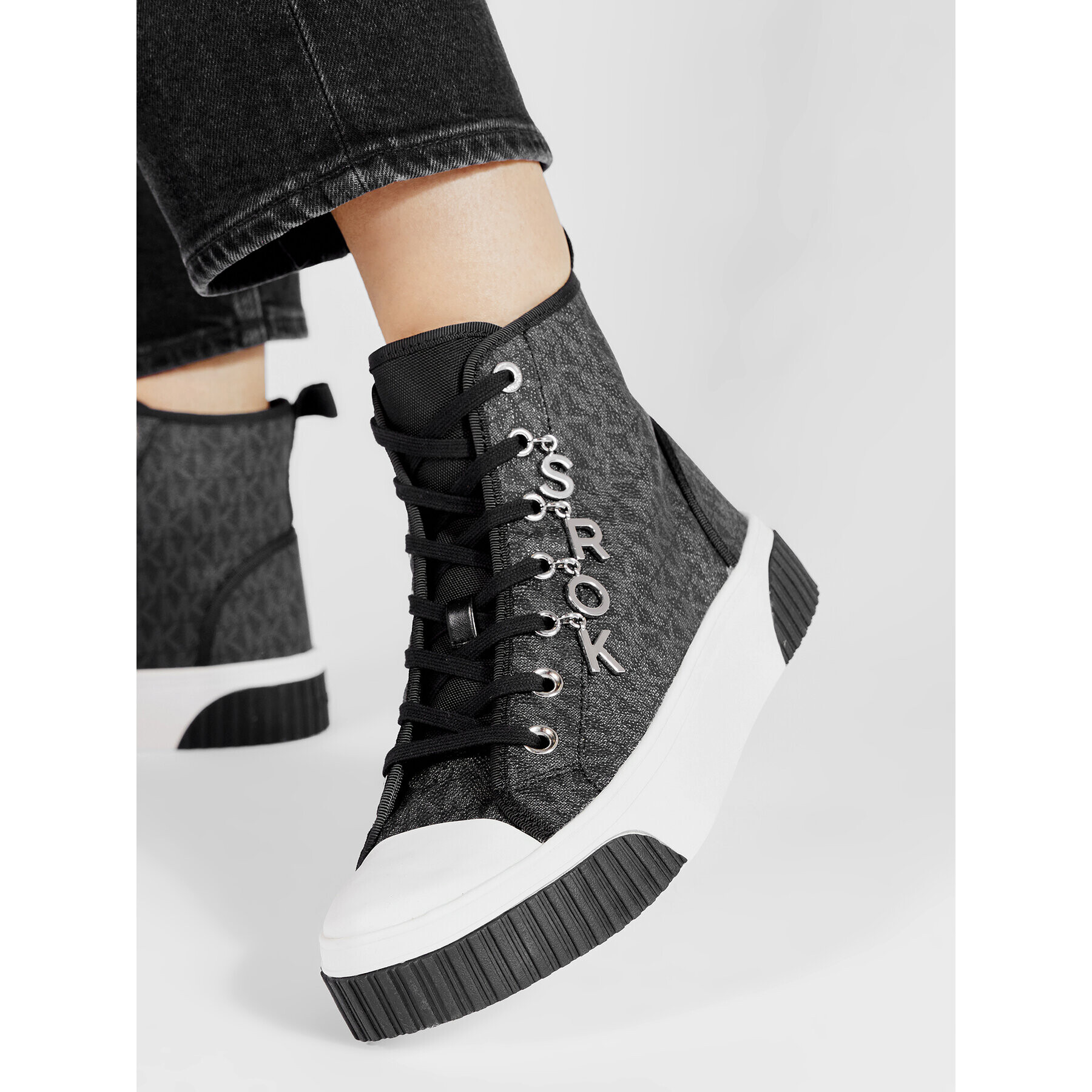 MICHAEL Michael Kors Кецове Gertie High Top 43R2GTFE6B Черен - Pepit.bg