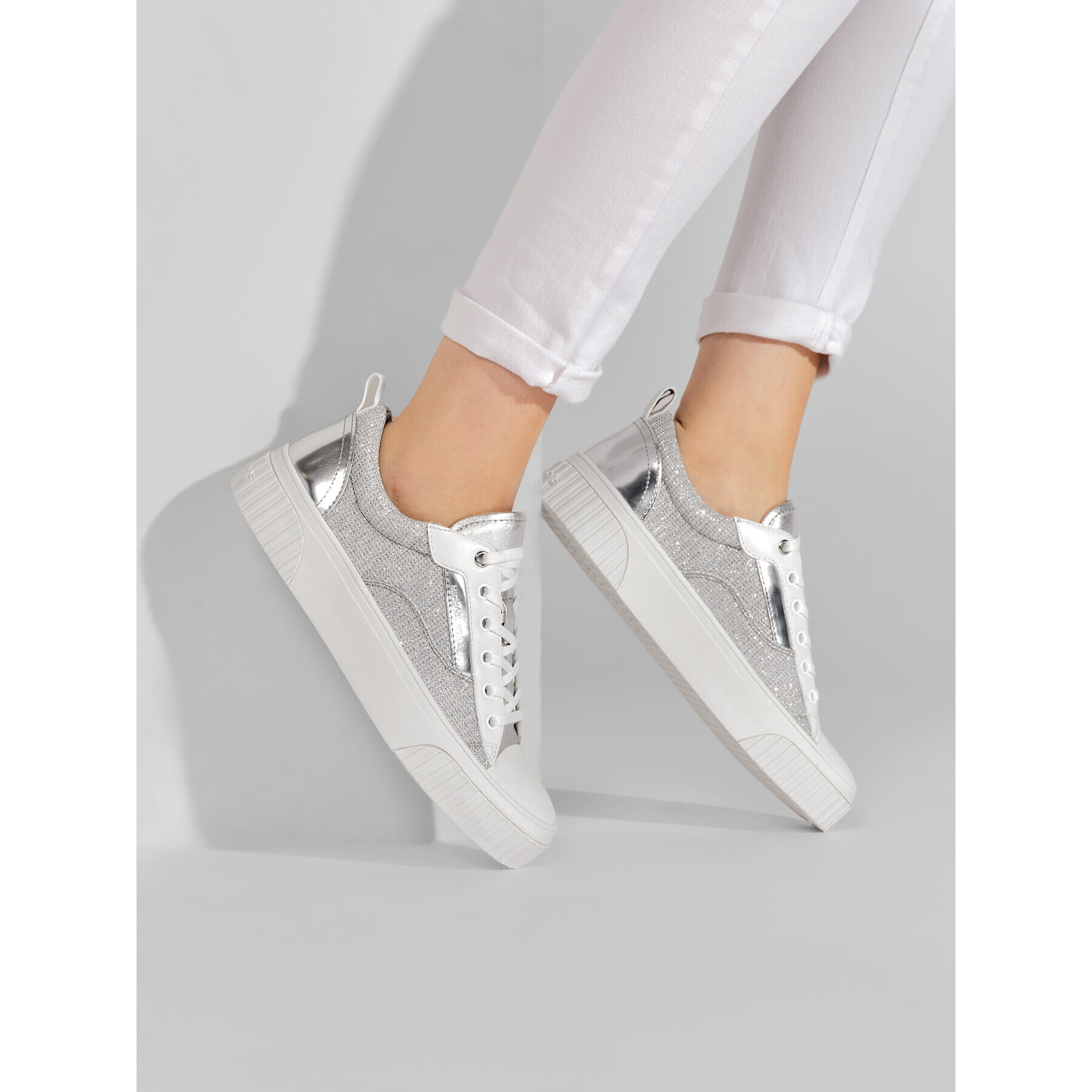 MICHAEL Michael Kors Кецове Oscar Lace Up 43S2OSFS1D Сребрист - Pepit.bg