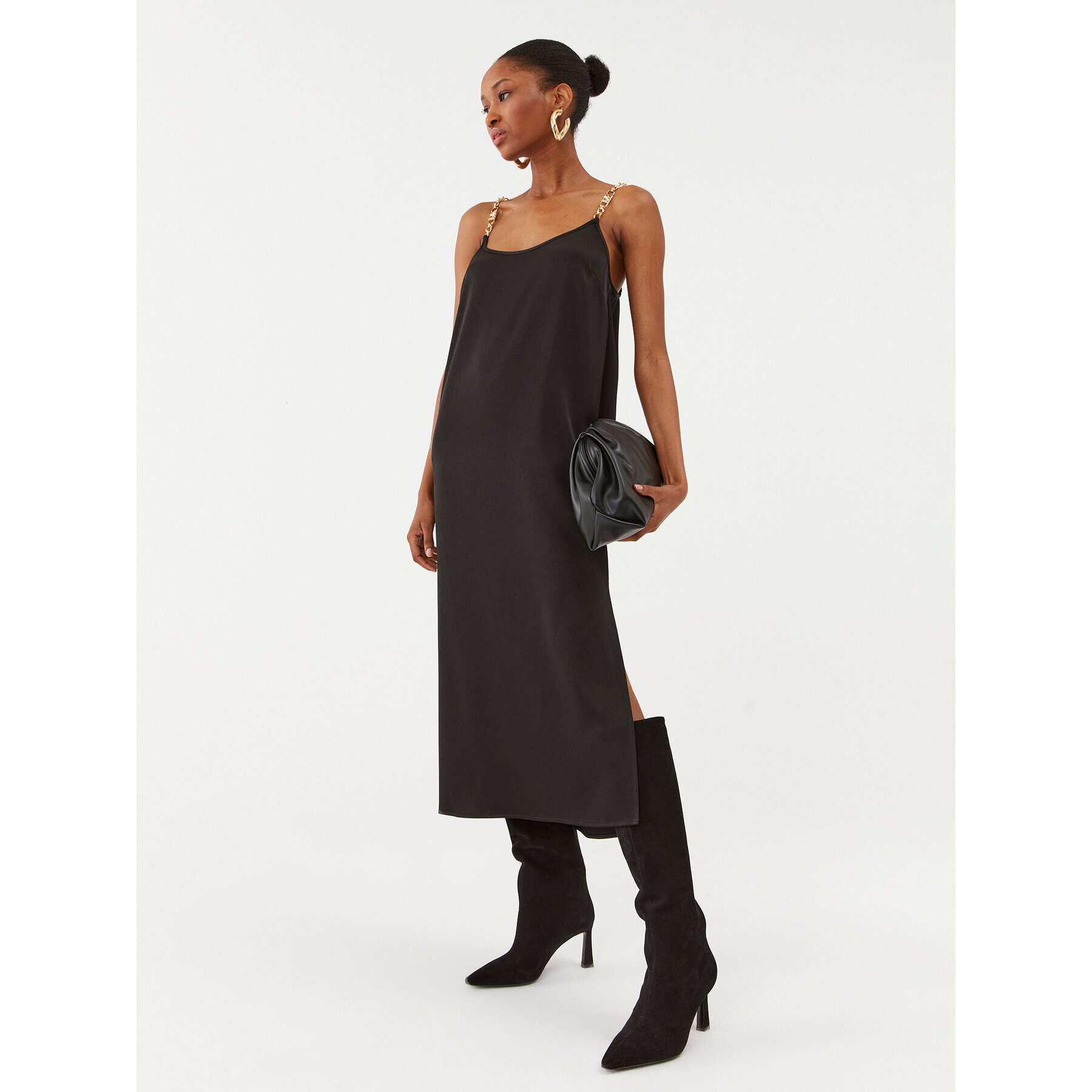 MICHAEL Michael Kors Коктейлна рокля MF381UK99G Черен Regular Fit - Pepit.bg