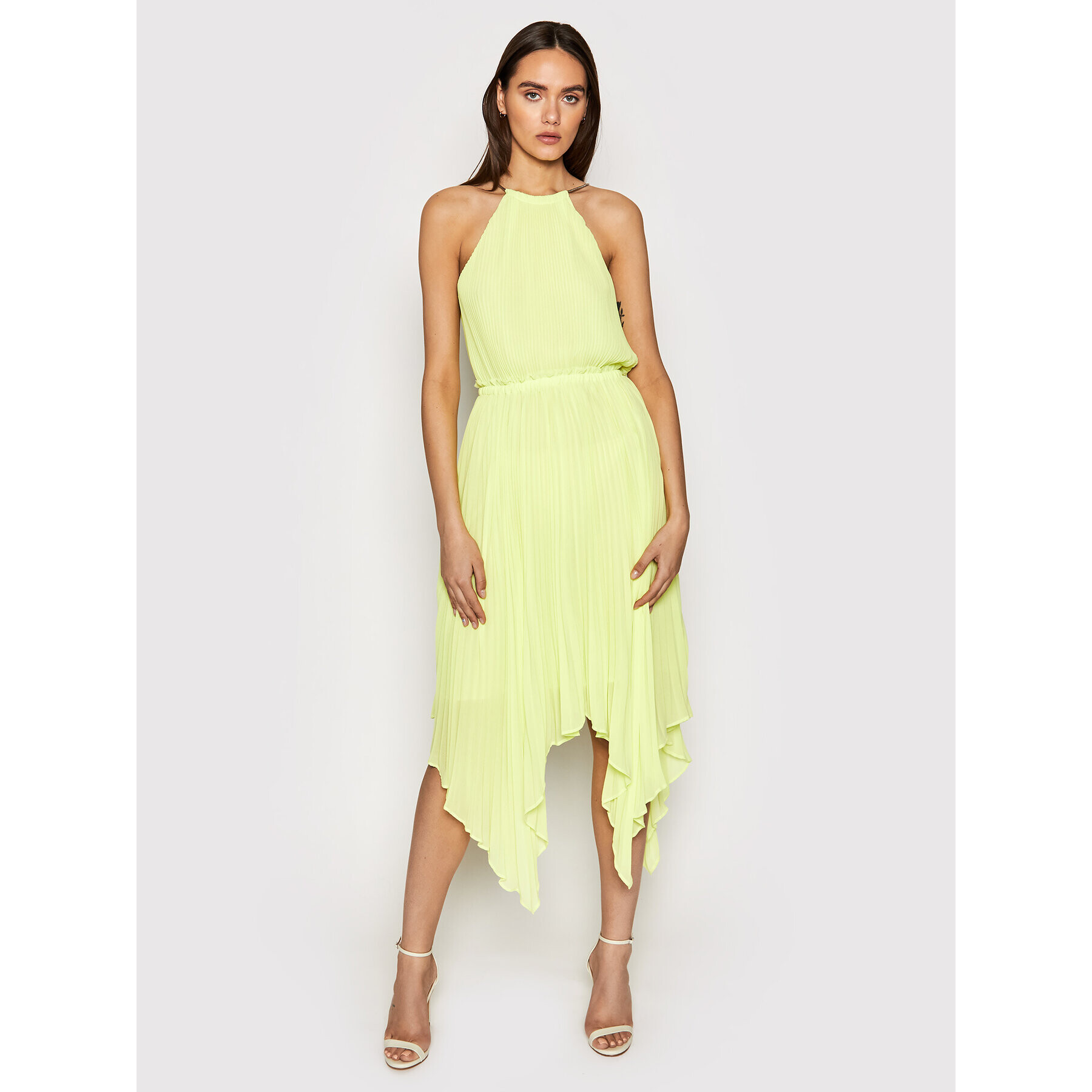 MICHAEL Michael Kors Коктейлна рокля MS18ZY87R3 Жълт Regular Fit - Pepit.bg