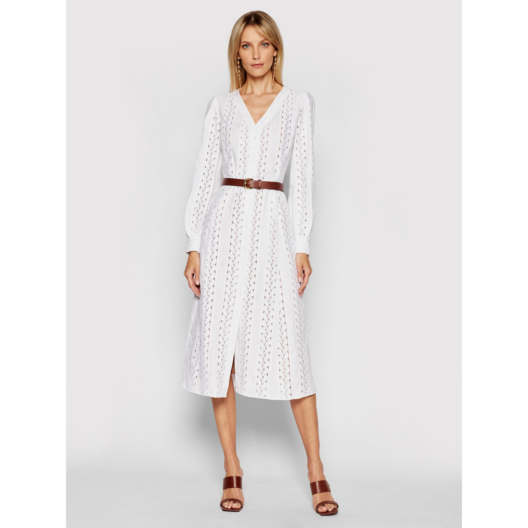 MICHAEL Michael Kors Лятна рокля MS18Y461QG Бял Regular Fit - Pepit.bg