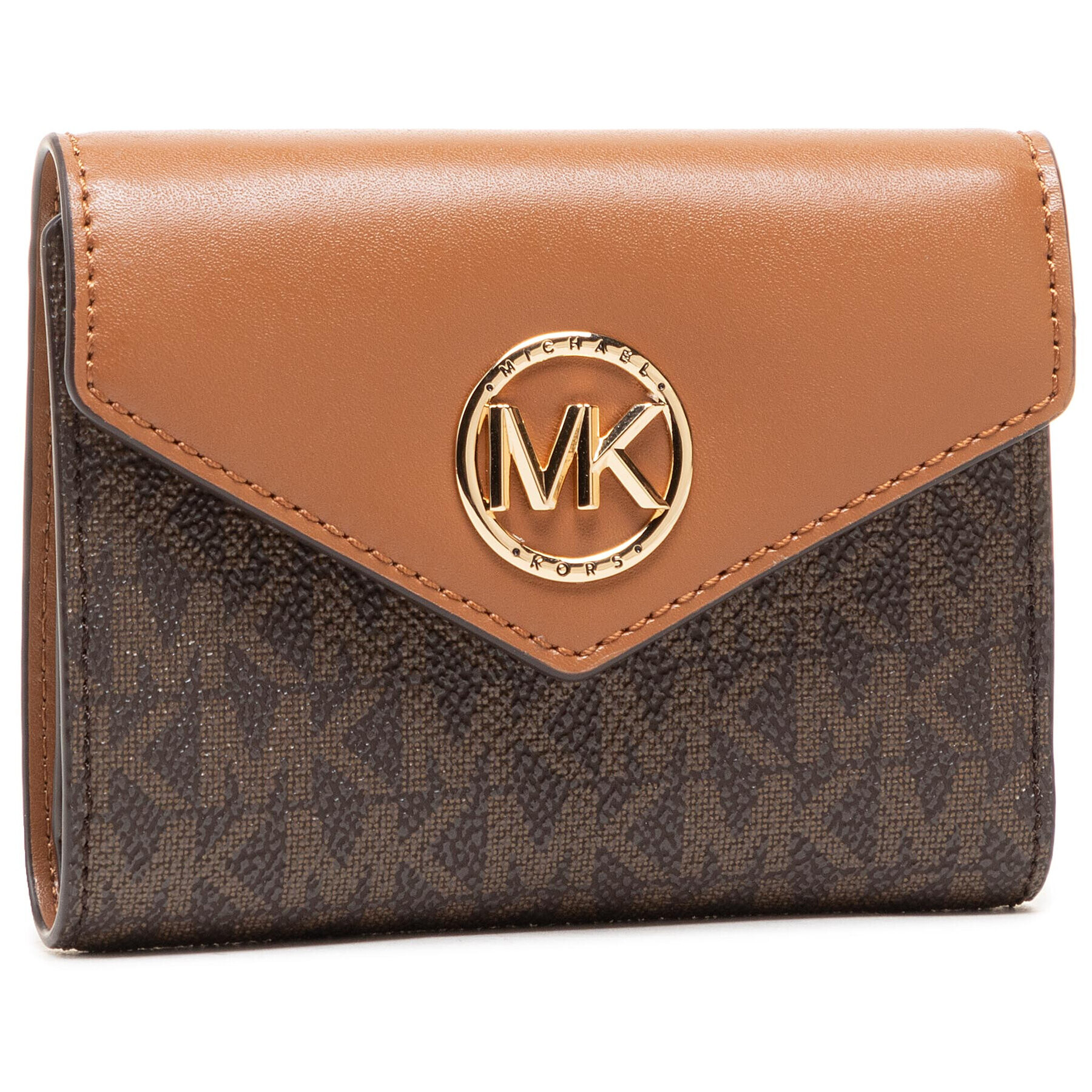 MICHAEL Michael Kors Малък дамски портфейл Carmen 34S1GNME6B Кафяв - Pepit.bg