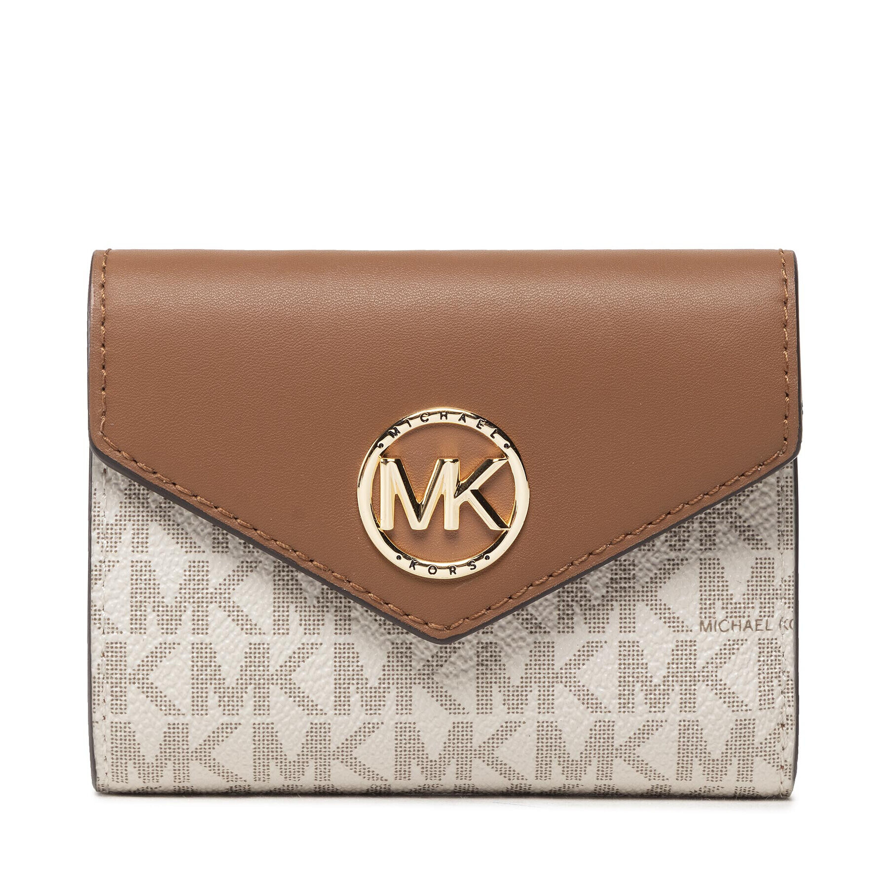 MICHAEL Michael Kors Малък дамски портфейл Greenwich 34S1GNME6B Бежов - Pepit.bg