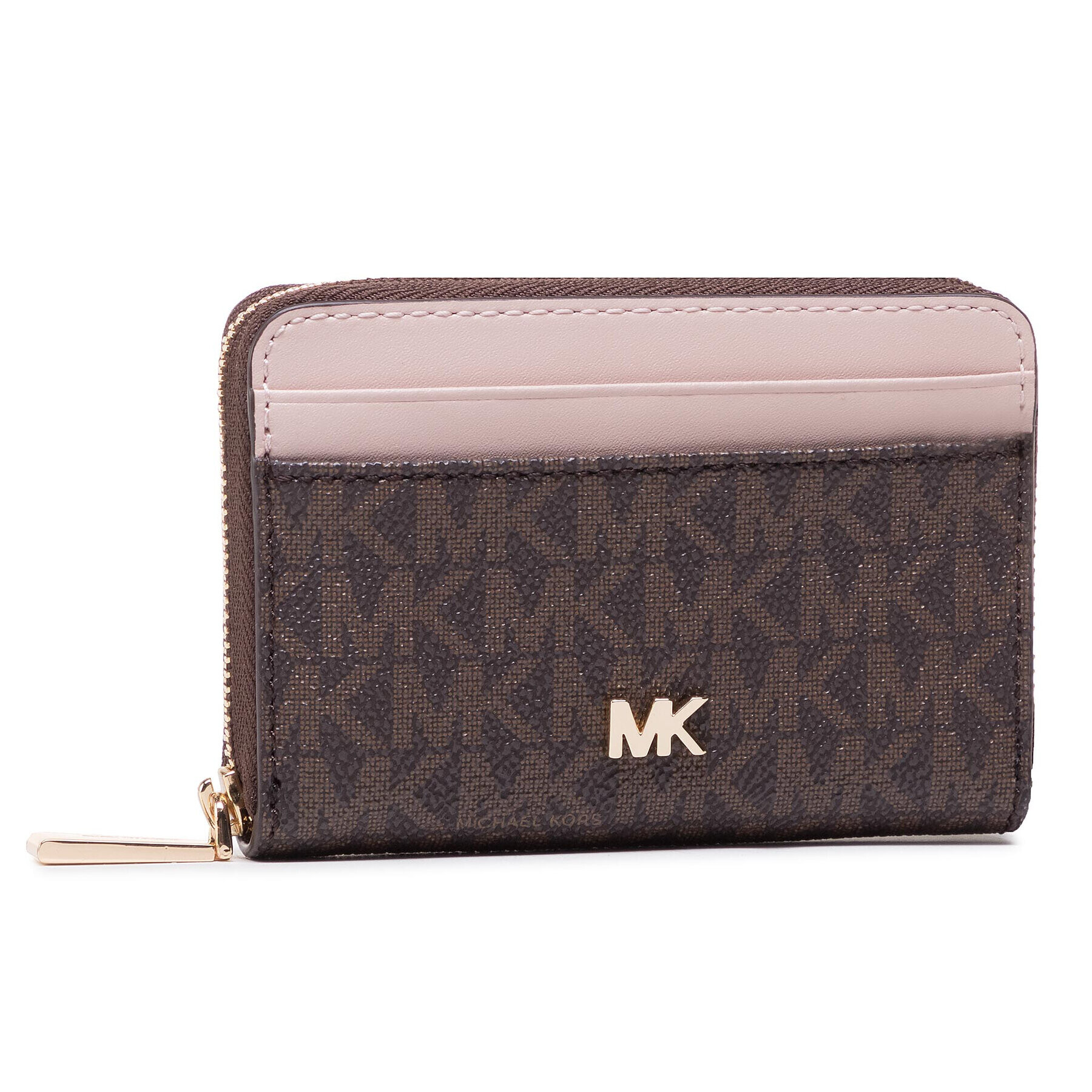 MICHAEL Michael Kors Малък дамски портфейл Mott 34F9GF6Z1B Кафяв - Pepit.bg