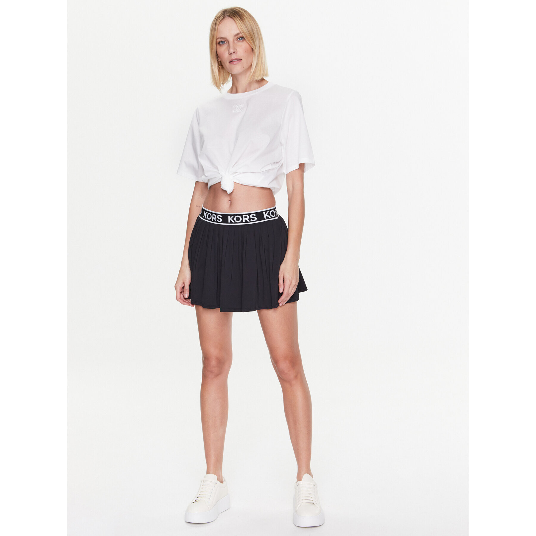 MICHAEL Michael Kors Мини пола Logo Elastics MM2M159 Черен A-Line Fit - Pepit.bg