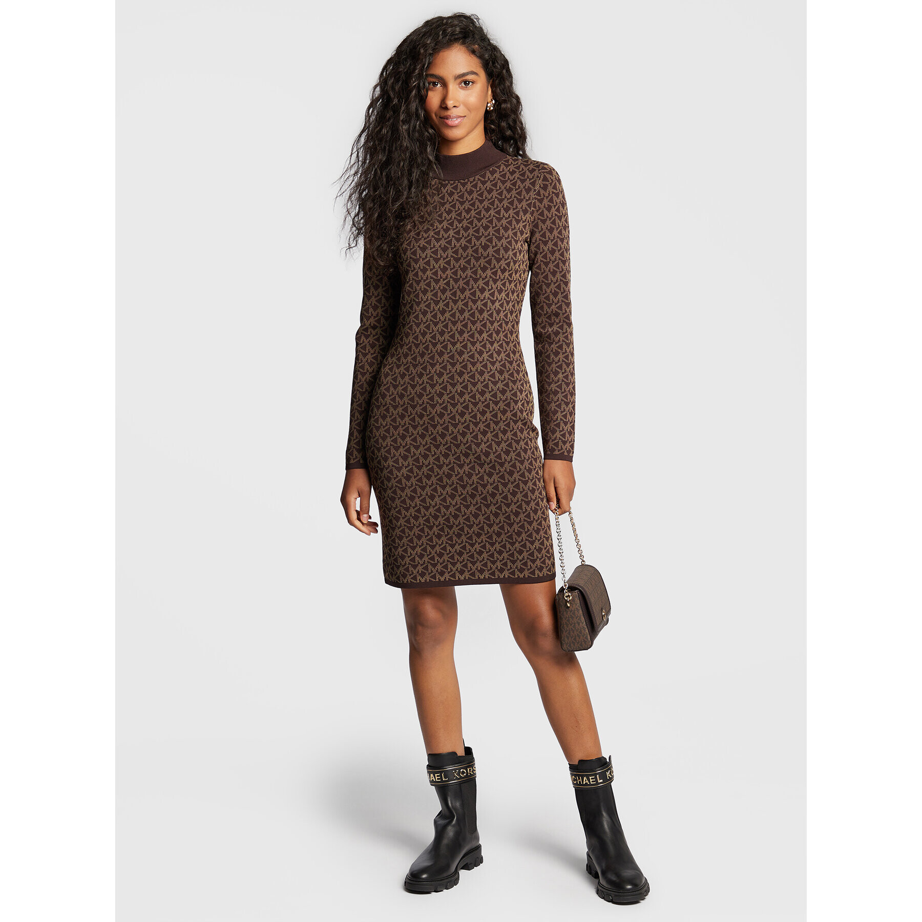 MICHAEL Michael Kors Плетена рокля MH180NV5KZ Кафяв Regular Fit - Pepit.bg