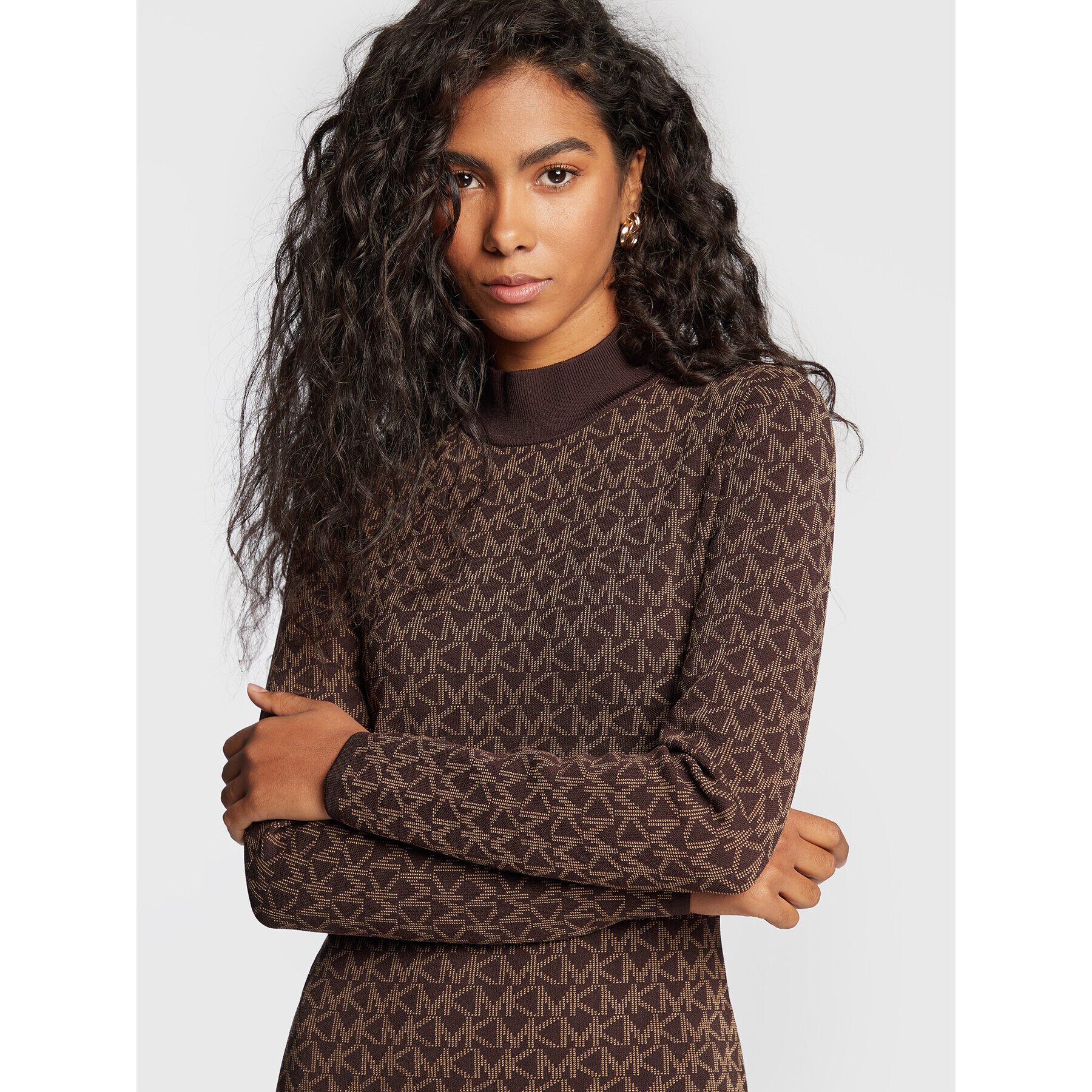 MICHAEL Michael Kors Плетена рокля MH180NV5KZ Кафяв Regular Fit - Pepit.bg