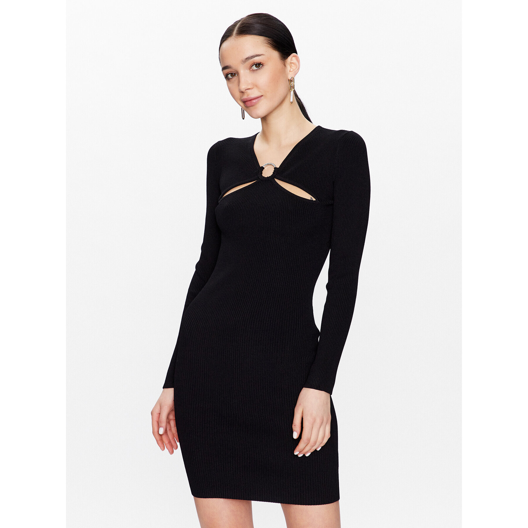 MICHAEL Michael Kors Плетена рокля MR381FK33D Черен Slim Fit - Pepit.bg