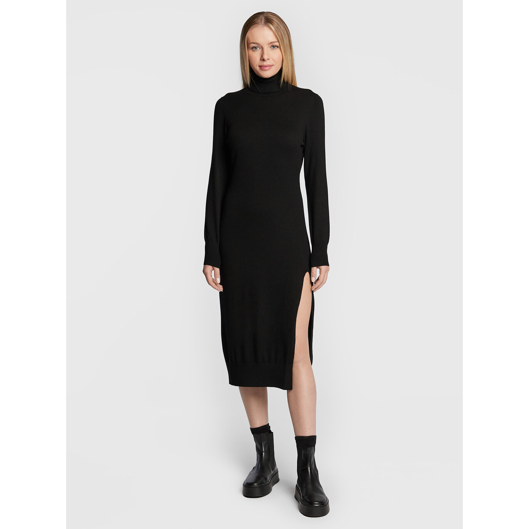 MICHAEL Michael Kors Плетена рокля MU2813ECSN Черен Regular Fit - Pepit.bg