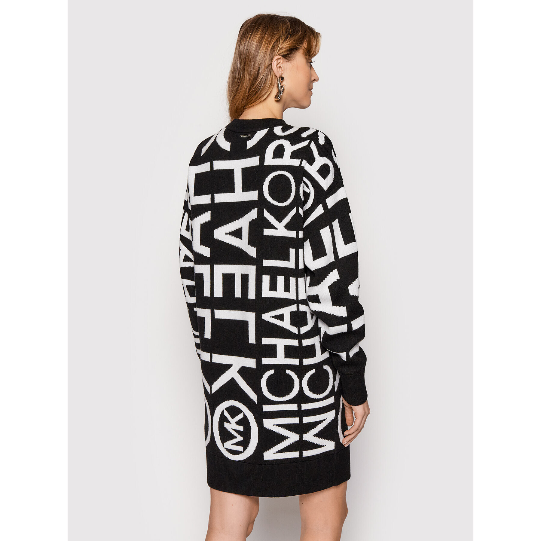 MICHAEL Michael Kors Плетена рокля MH180VT4A7 Черен Relaxed Fit - Pepit.bg
