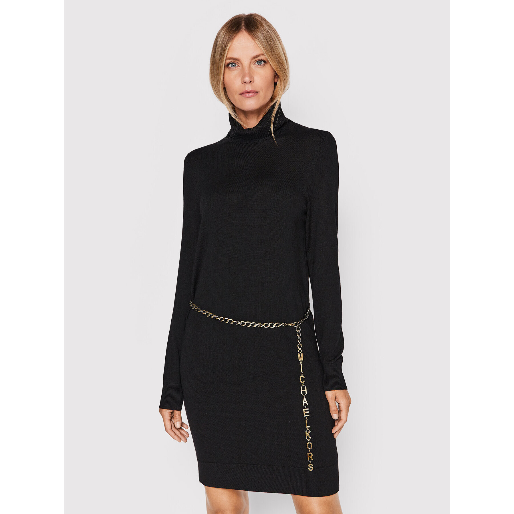 MICHAEL Michael Kors Плетена рокля MU2817S4VR Черен Regular Fit - Pepit.bg