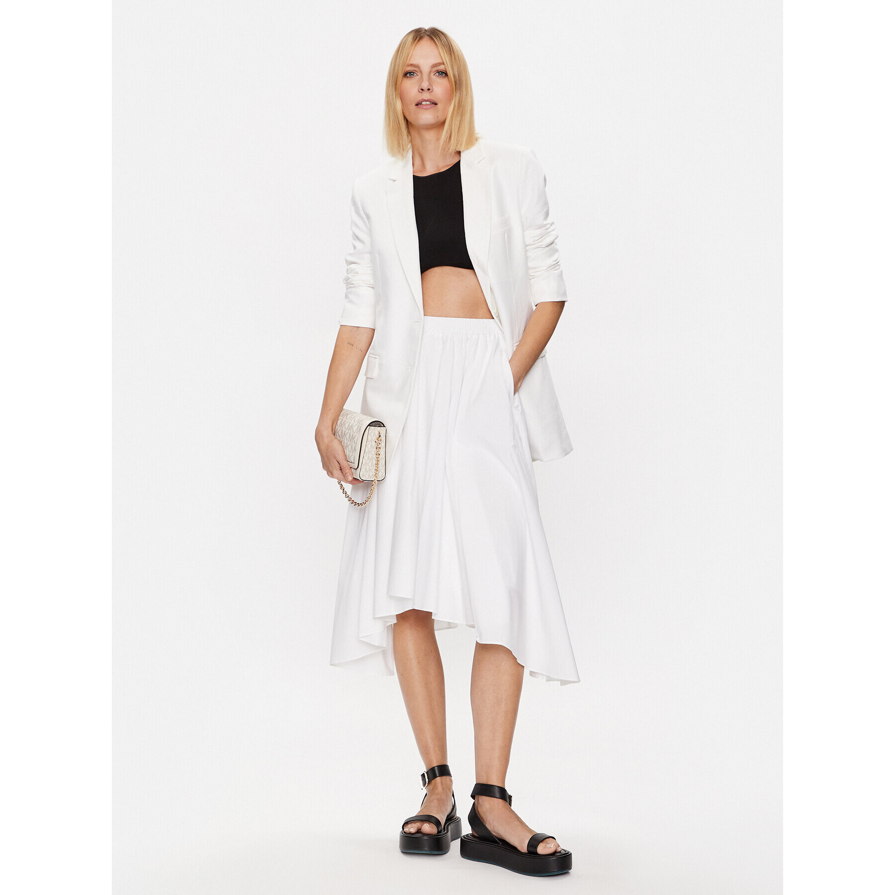 MICHAEL Michael Kors Пола тип трапец MS3709KF4C Бял Relaxed Fit - Pepit.bg