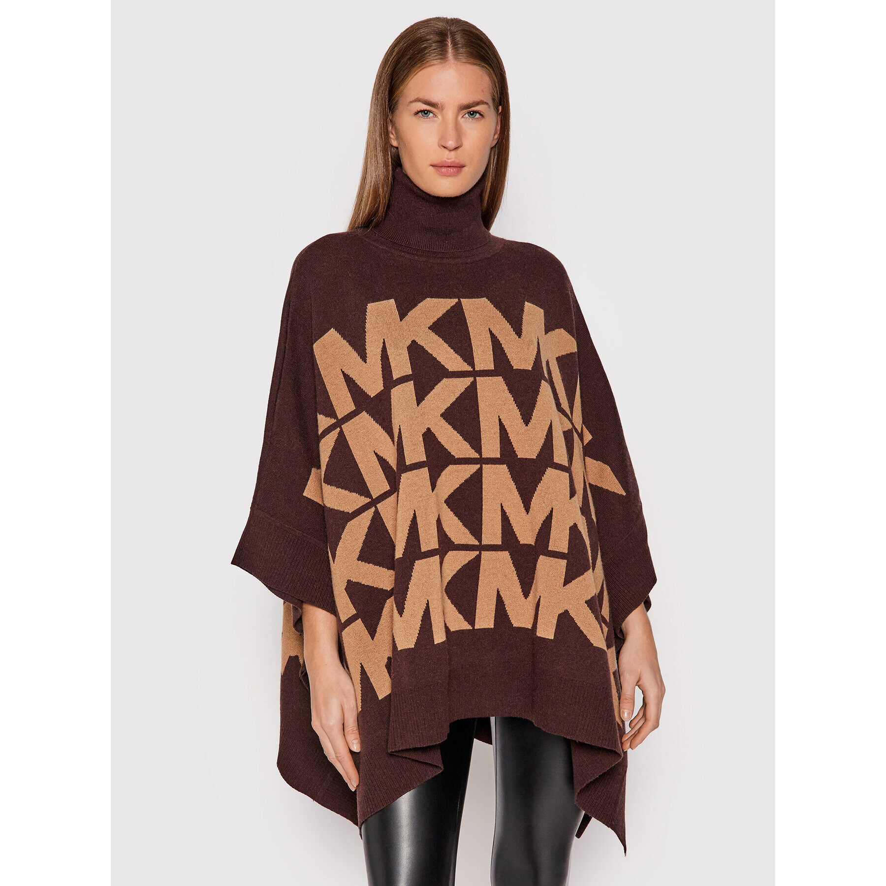 MICHAEL Michael Kors Пончо Logo MF16073CSN Кафяв Relaxed Fit - Pepit.bg
