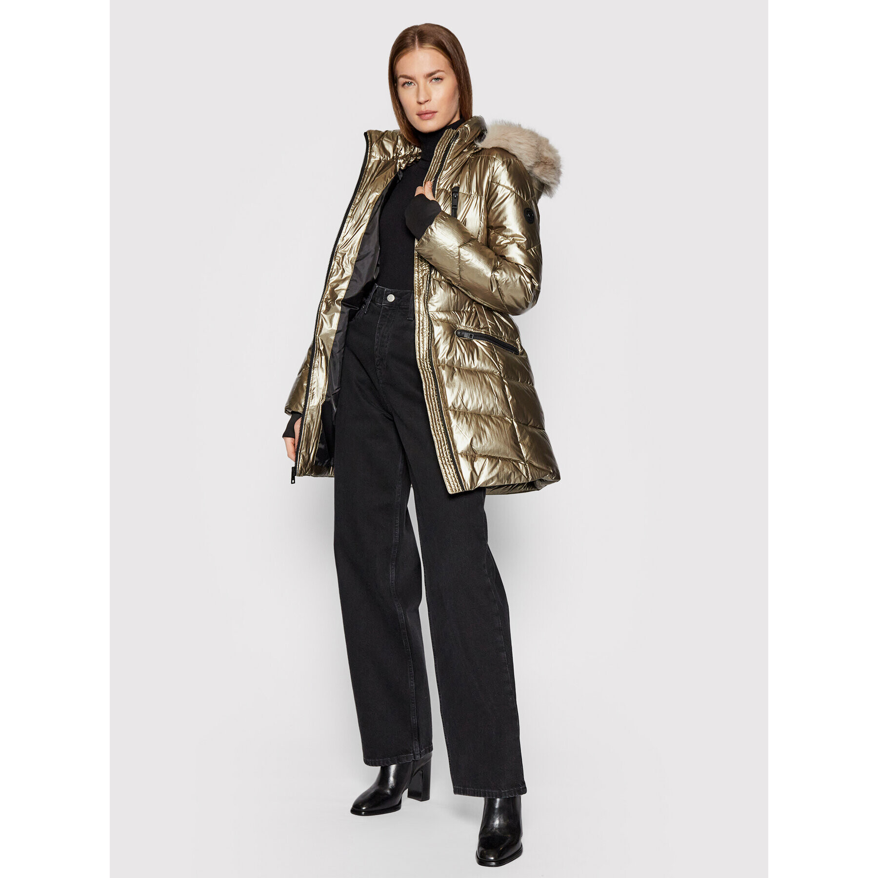 MICHAEL Michael Kors Пухено яке FA421648 Златист Regular Fit - Pepit.bg