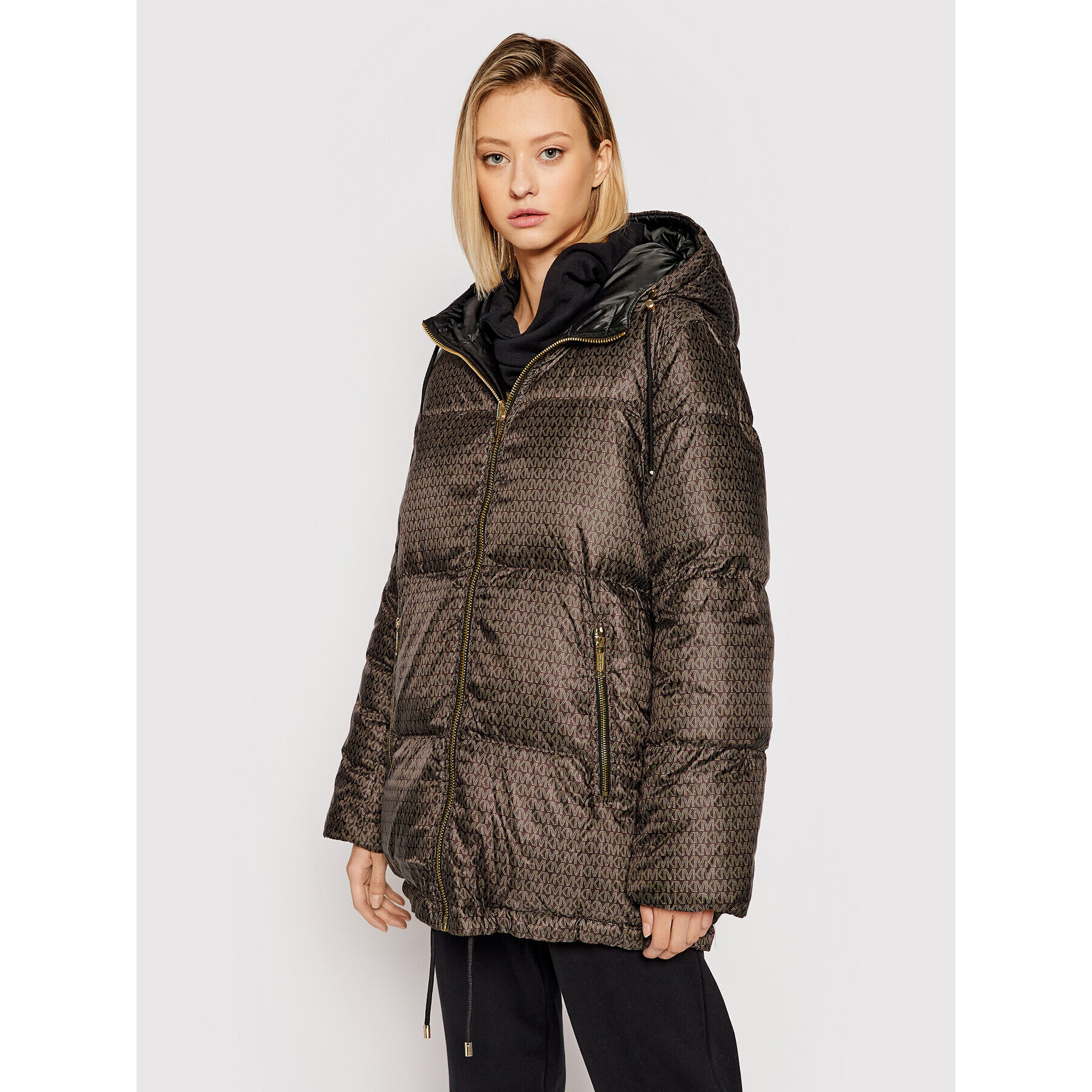 MICHAEL Michael Kors Пухено яке MU1202A3GS Кафяв Loose Fit - Pepit.bg