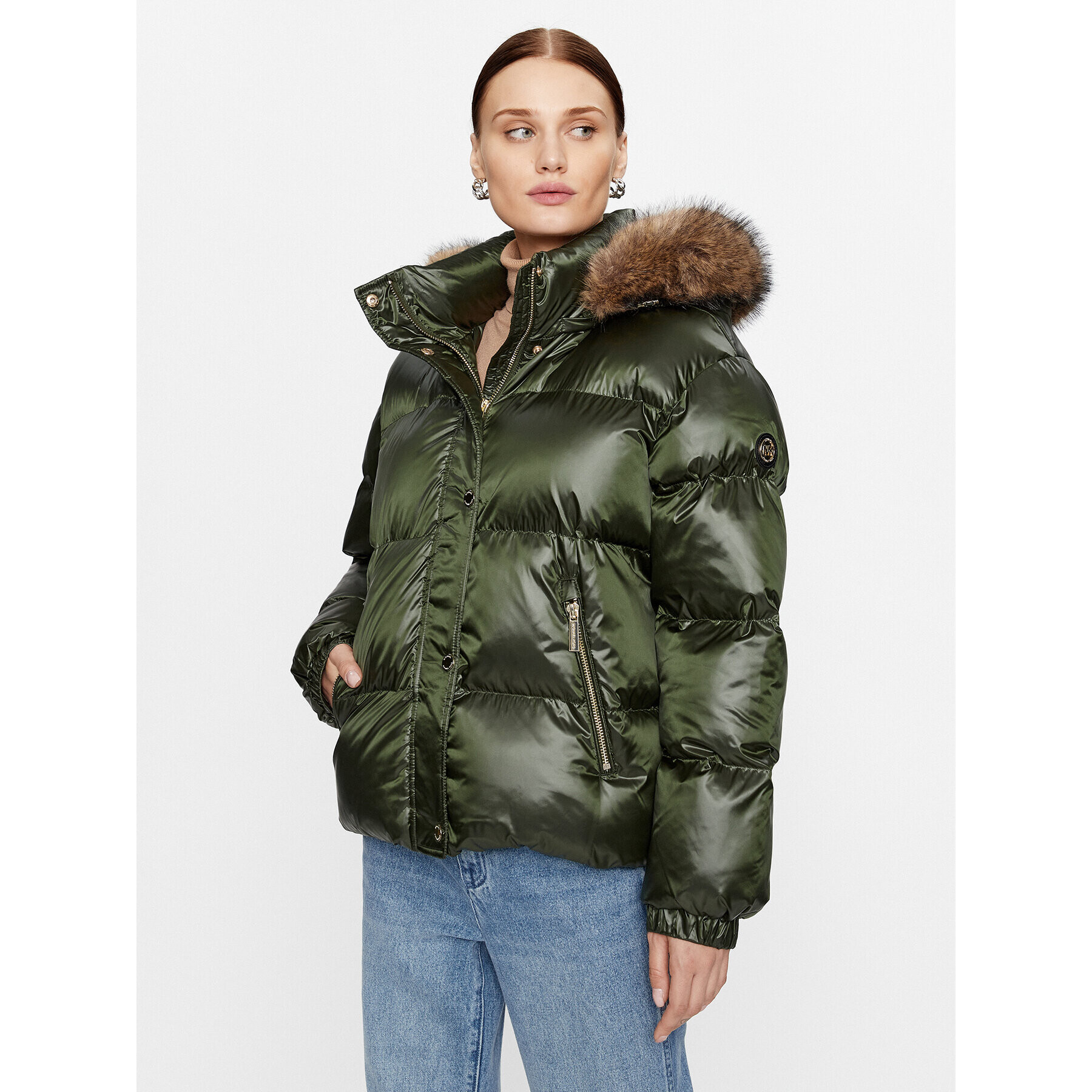 MICHAEL Michael Kors Пухено яке 77C6143M42 Зелен Regular Fit - Pepit.bg