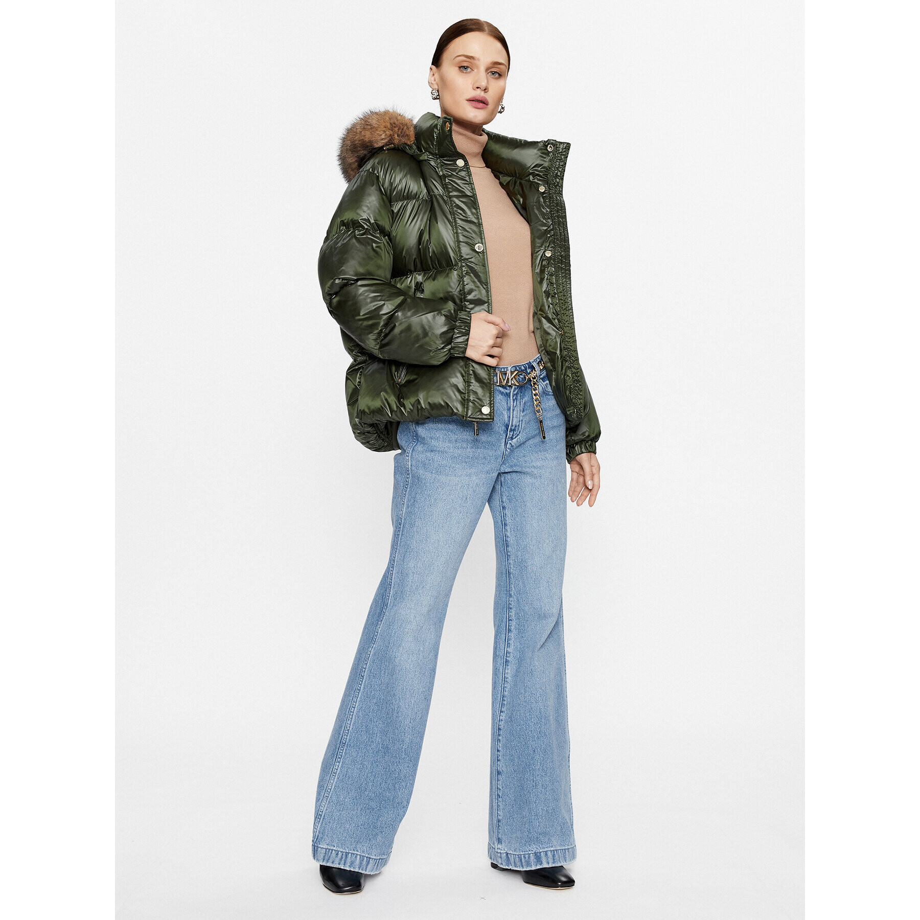 MICHAEL Michael Kors Пухено яке 77C6143M42 Зелен Regular Fit - Pepit.bg