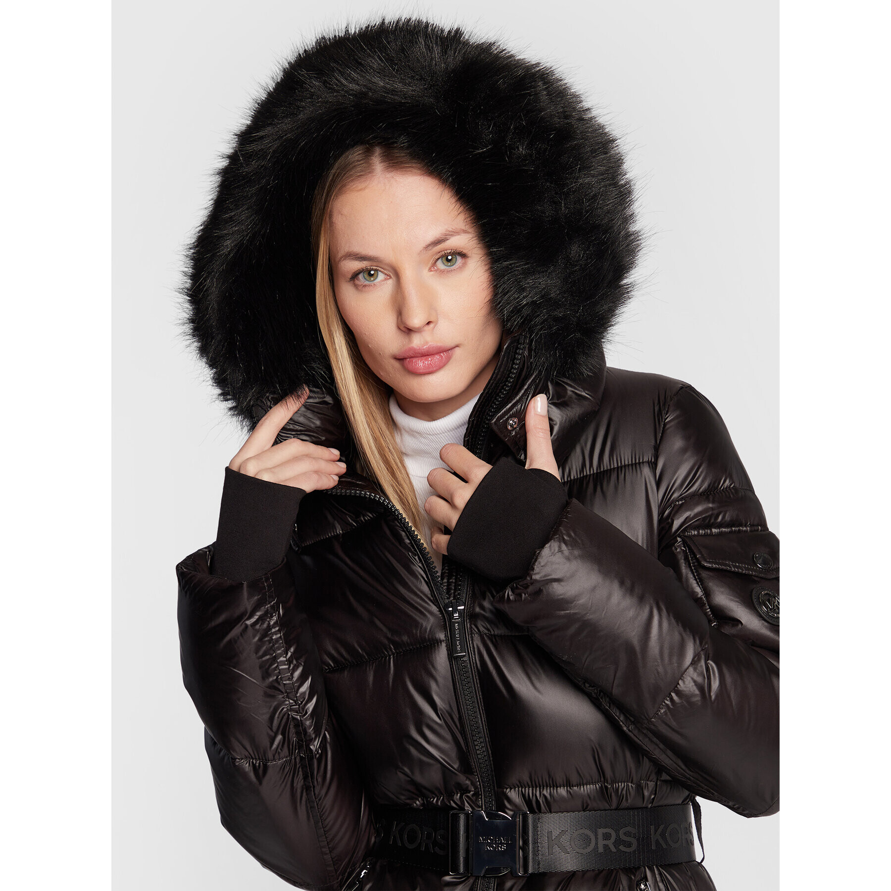 MICHAEL Michael Kors Пухено яке 77Q5715M42 Черен Regular Fit - Pepit.bg