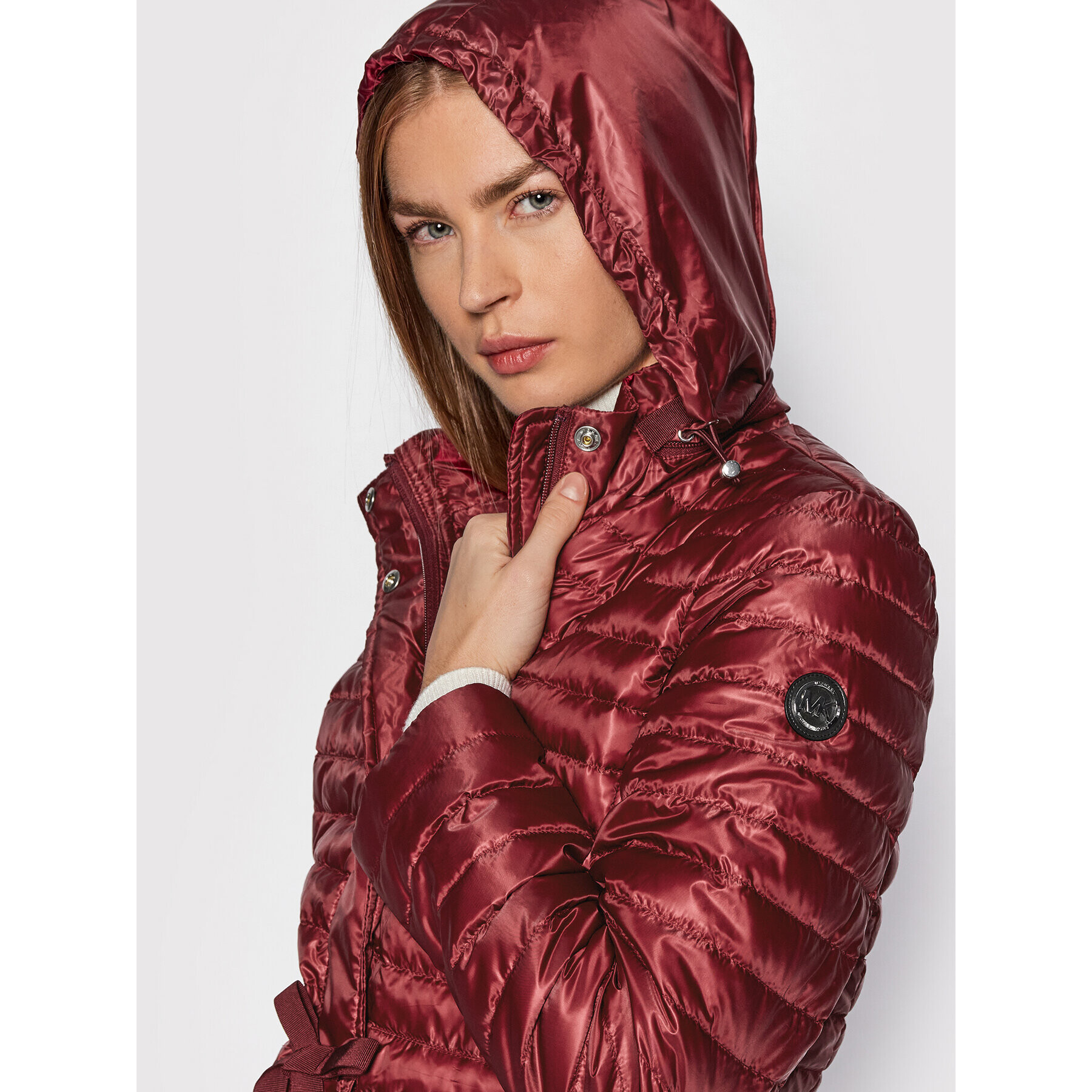 MICHAEL Michael Kors Пухено яке MF12HK63SB Бордо Regular Fit - Pepit.bg