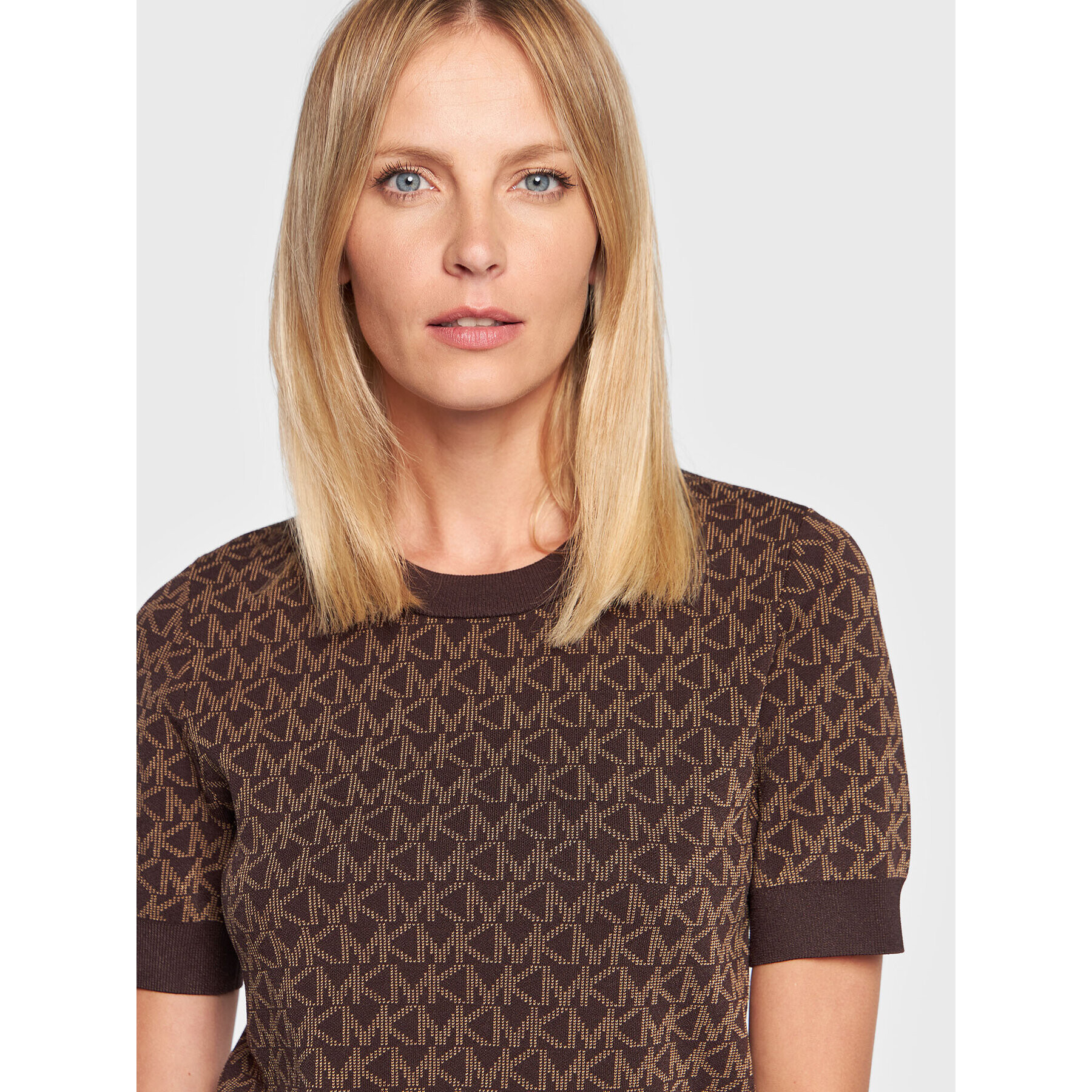 MICHAEL Michael Kors Пуловер MH1604L5KZ Кафяв Slim Fit - Pepit.bg