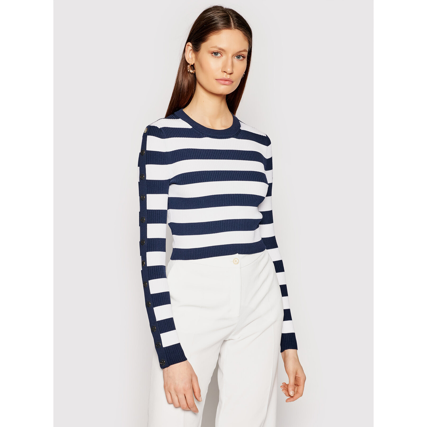 MICHAEL Michael Kors Пуловер MS160061MS Тъмносин Slim Fit - Pepit.bg