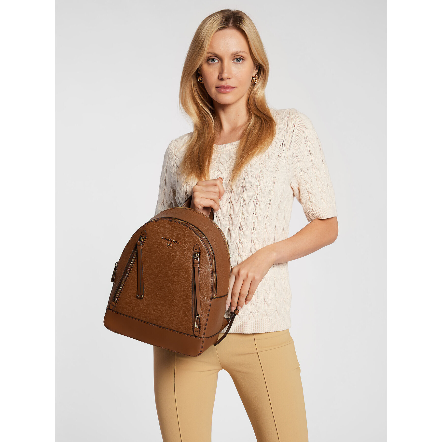 MICHAEL Michael Kors Раница Brooklyn 30H1GBNB2L Кафяв - Pepit.bg
