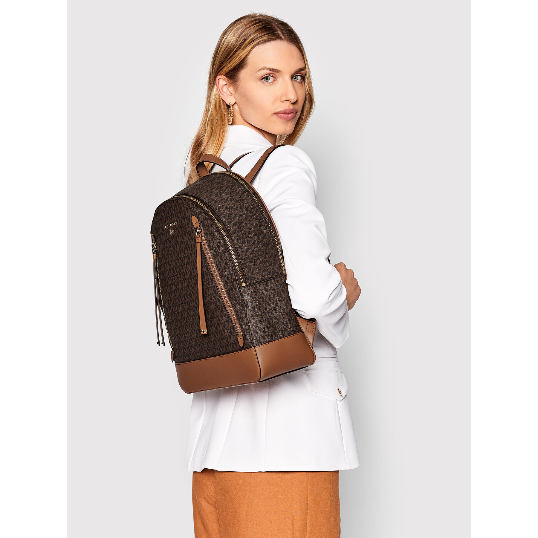 MICHAEL Michael Kors Раница Brooklyn 30H1GBNB7B Кафяв - Pepit.bg