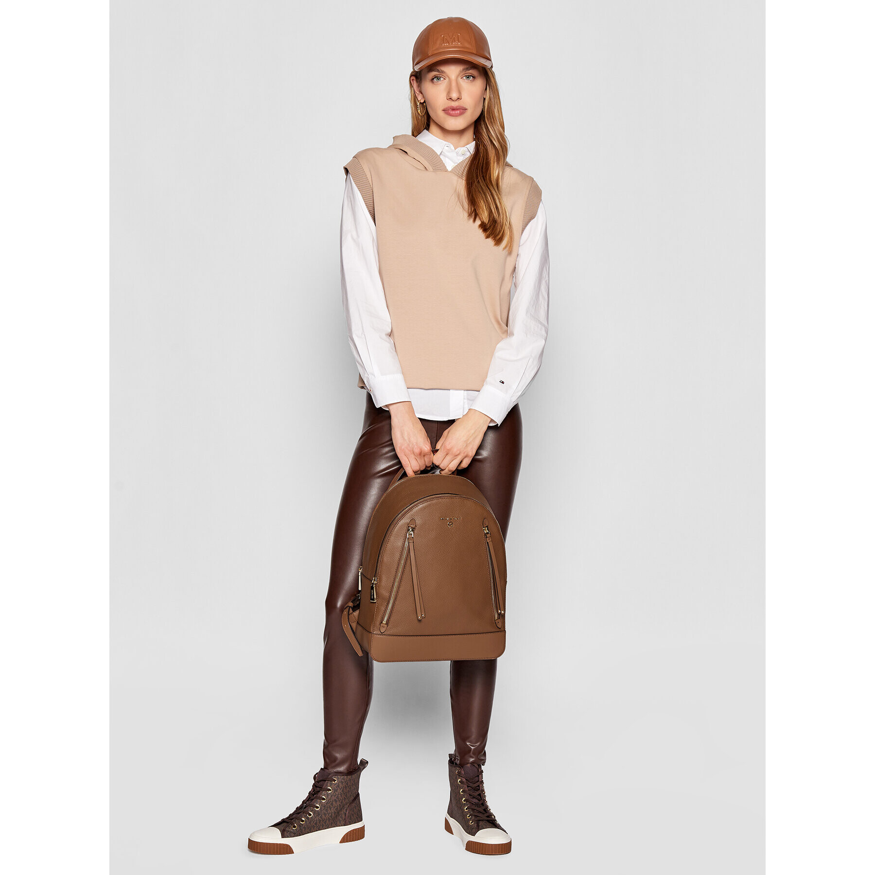MICHAEL Michael Kors Раница Brooklyn 30H1GBNB7L Кафяв - Pepit.bg