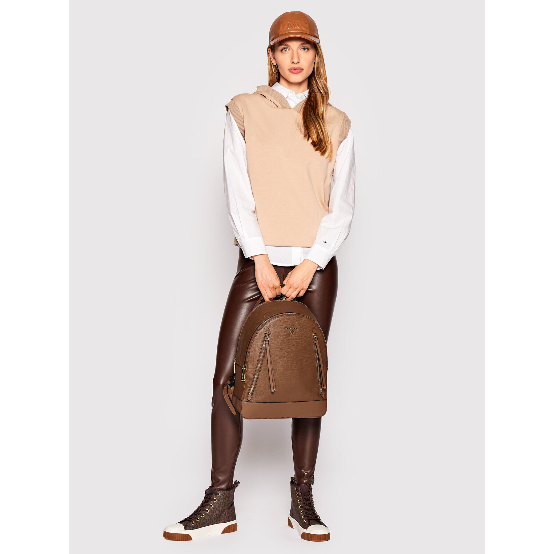 MICHAEL Michael Kors Раница Brooklyn 30H1GBNB7L Кафяв - Pepit.bg