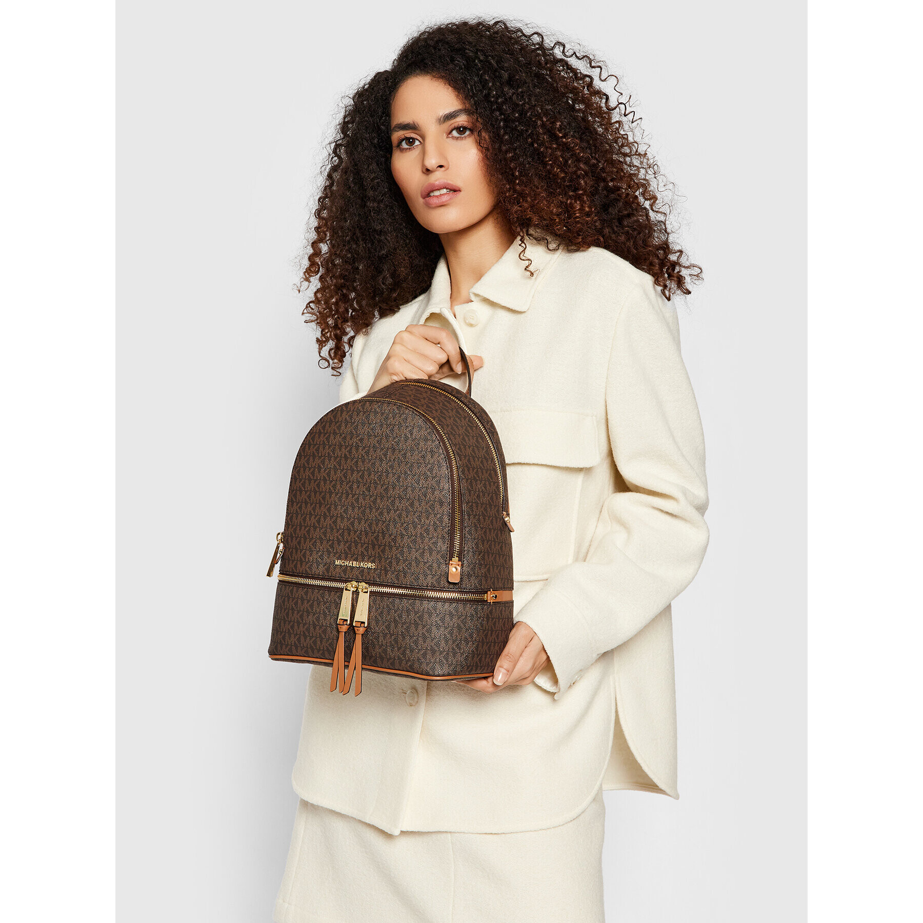 MICHAEL Michael Kors Раница Rhea Zip 30S7GEZB1B Кафяв - Pepit.bg