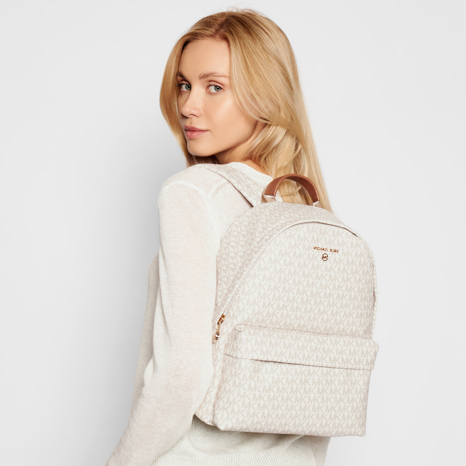 MICHAEL Michael Kors Раница Slater 30T0G04B6B Бял - Pepit.bg
