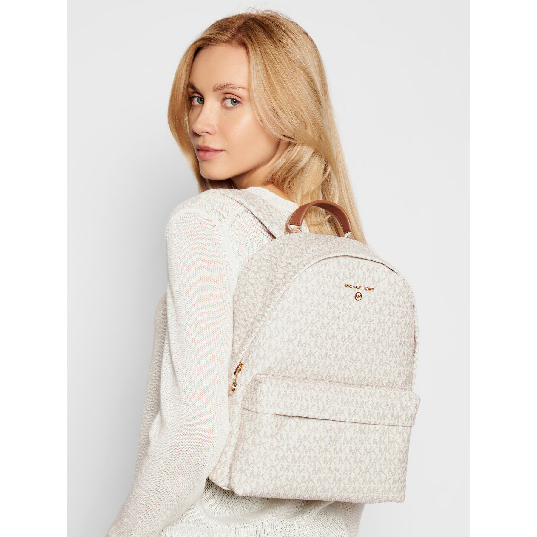 MICHAEL Michael Kors Раница Slater 30T0G04B6B Бял - Pepit.bg