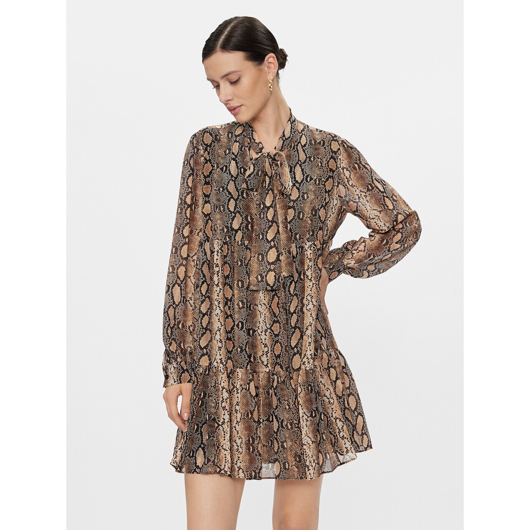 MICHAEL Michael Kors Рокля тип риза MH381VIBAY Кафяв Regular Fit - Pepit.bg