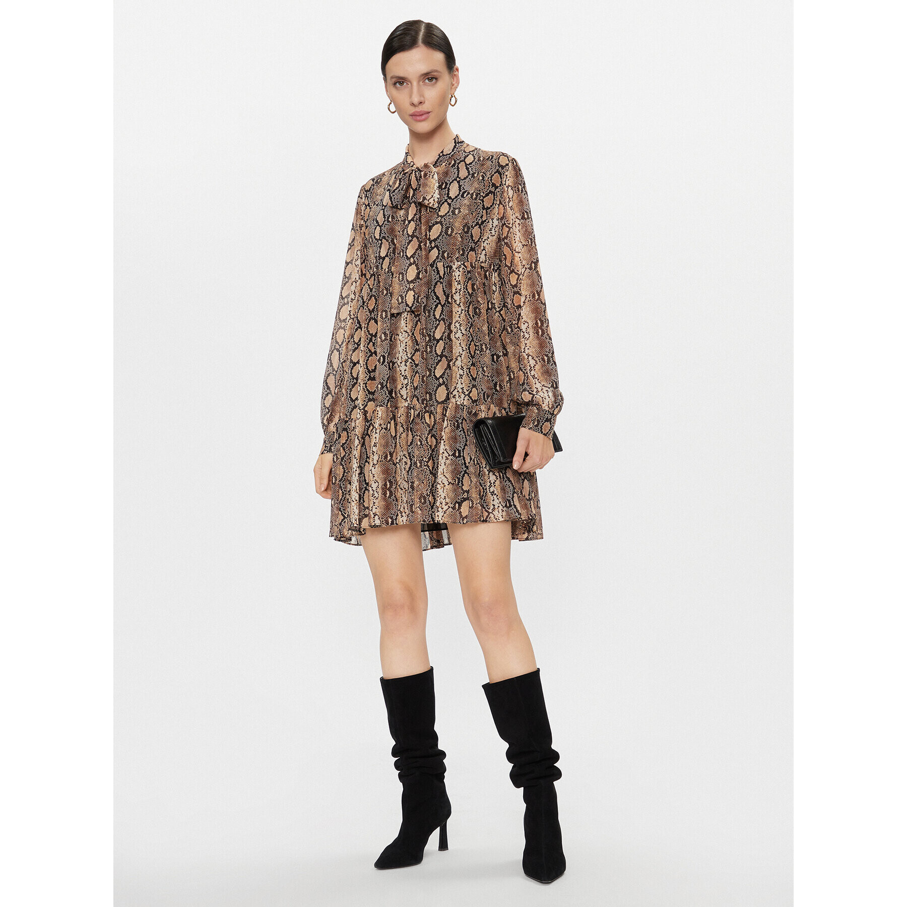 MICHAEL Michael Kors Рокля тип риза MH381VIBAY Кафяв Regular Fit - Pepit.bg