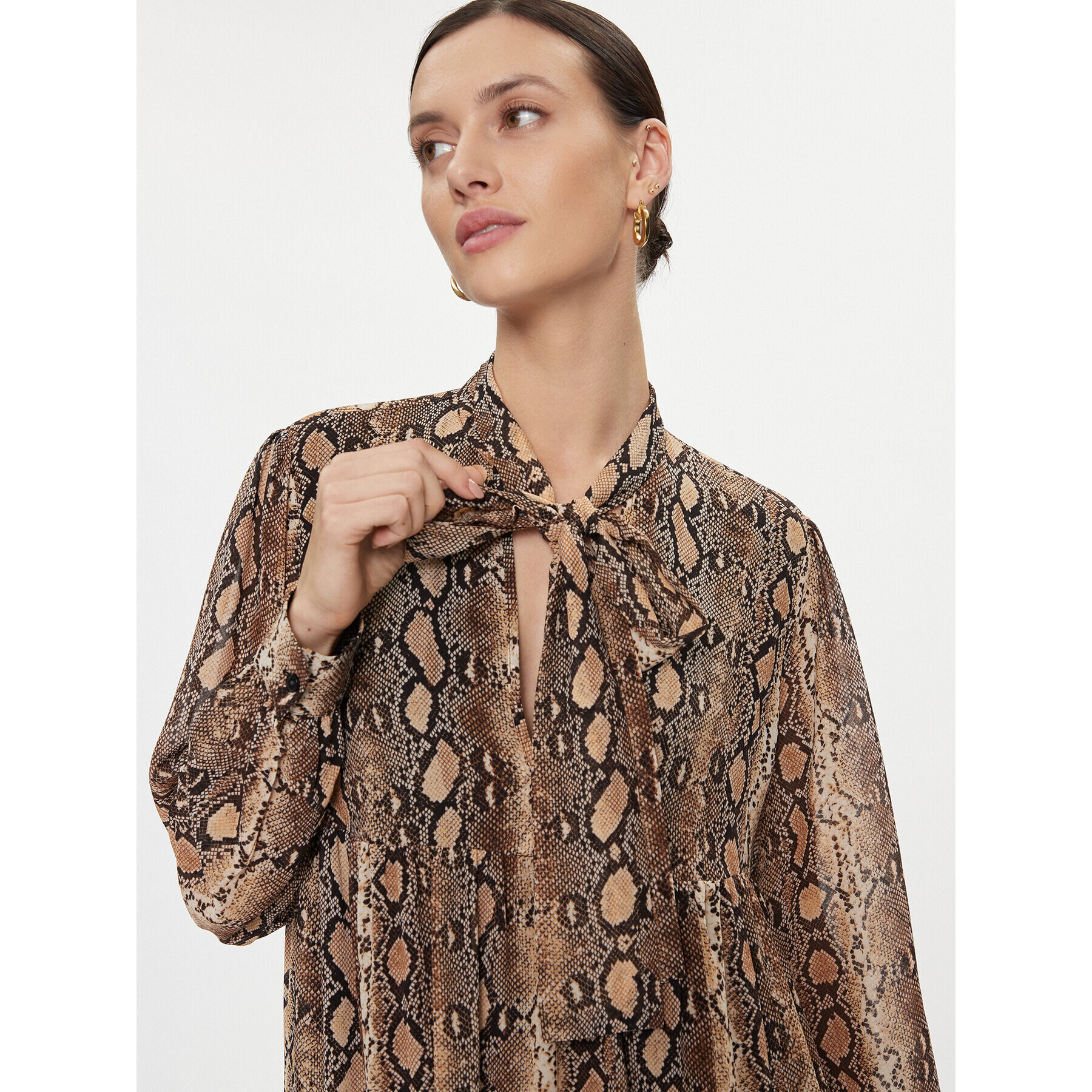 MICHAEL Michael Kors Рокля тип риза MH381VIBAY Кафяв Regular Fit - Pepit.bg