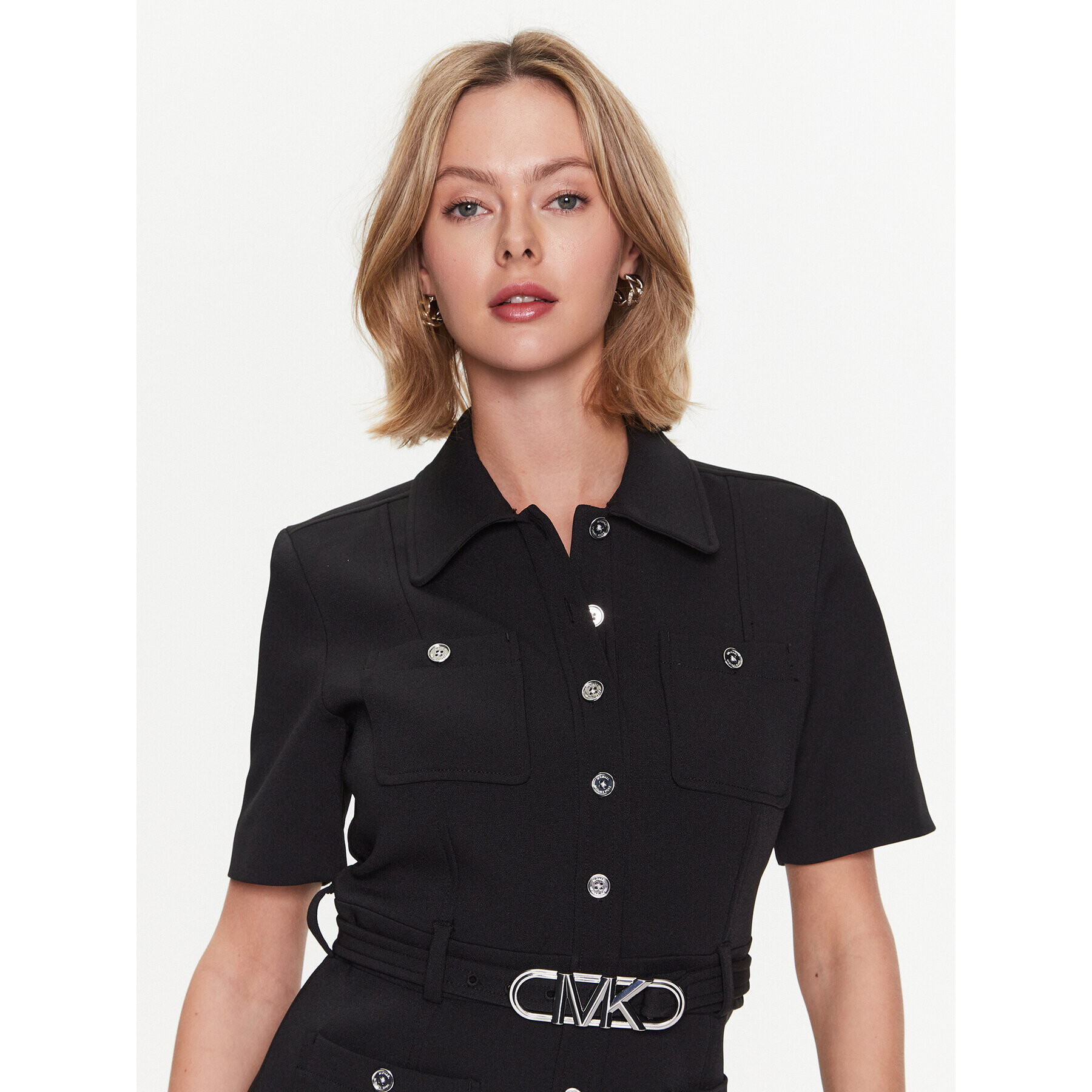 MICHAEL Michael Kors Рокля тип риза MR381GJ3GZ Черен Regular Fit - Pepit.bg